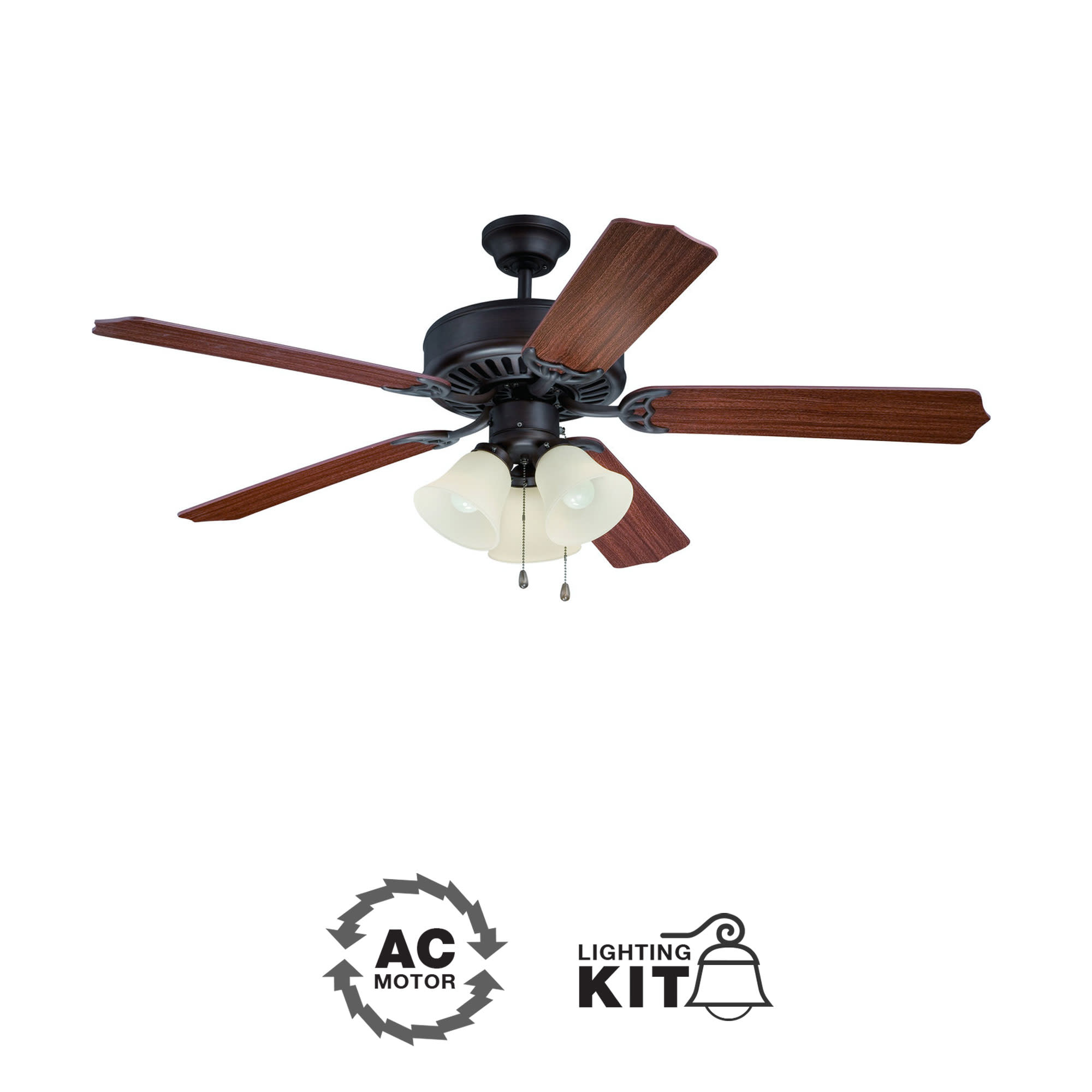 Ellington Fans E206abz Pro 52 5 Blade Indoor Ceiling Fan Light Ellington Fans E206 Pro 52 5 Blade Indoor Ceiling Fan Light Kit Included