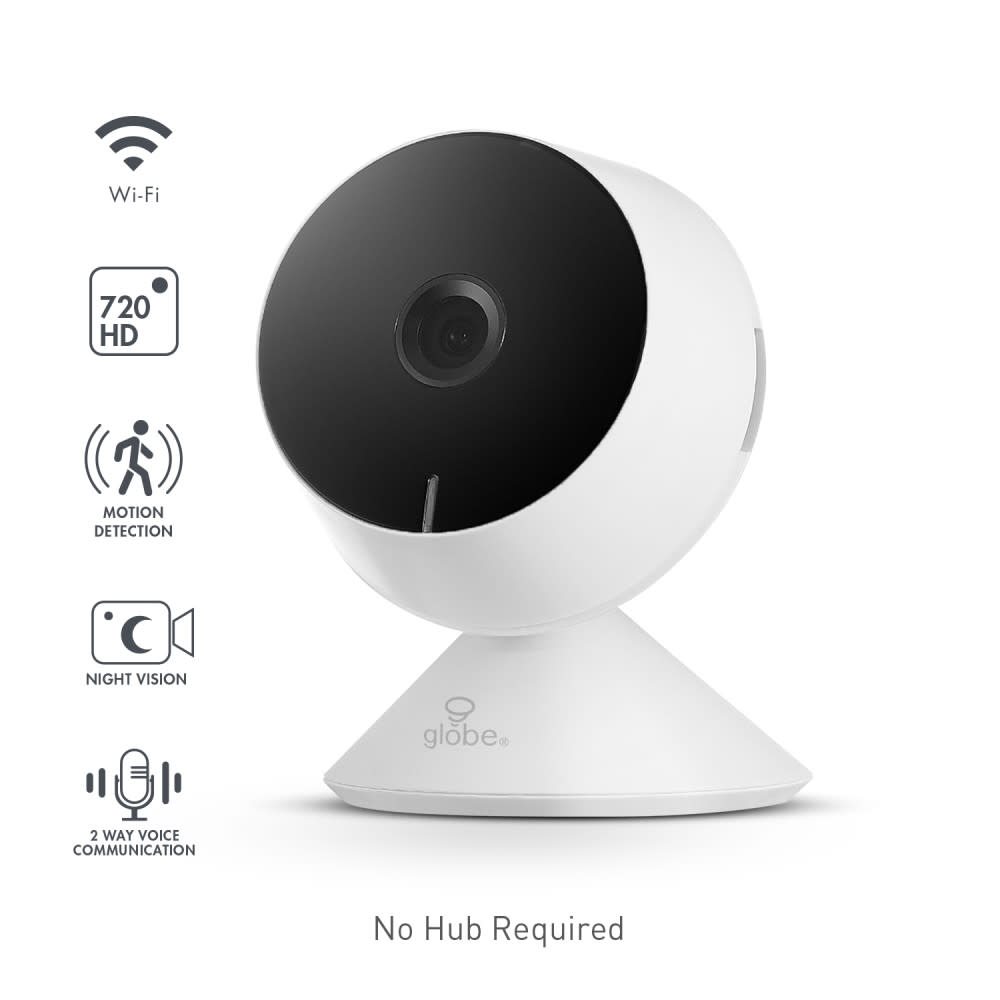 Globe Electric 50054 WiFi Smart Indoor Security Camera White eBay
