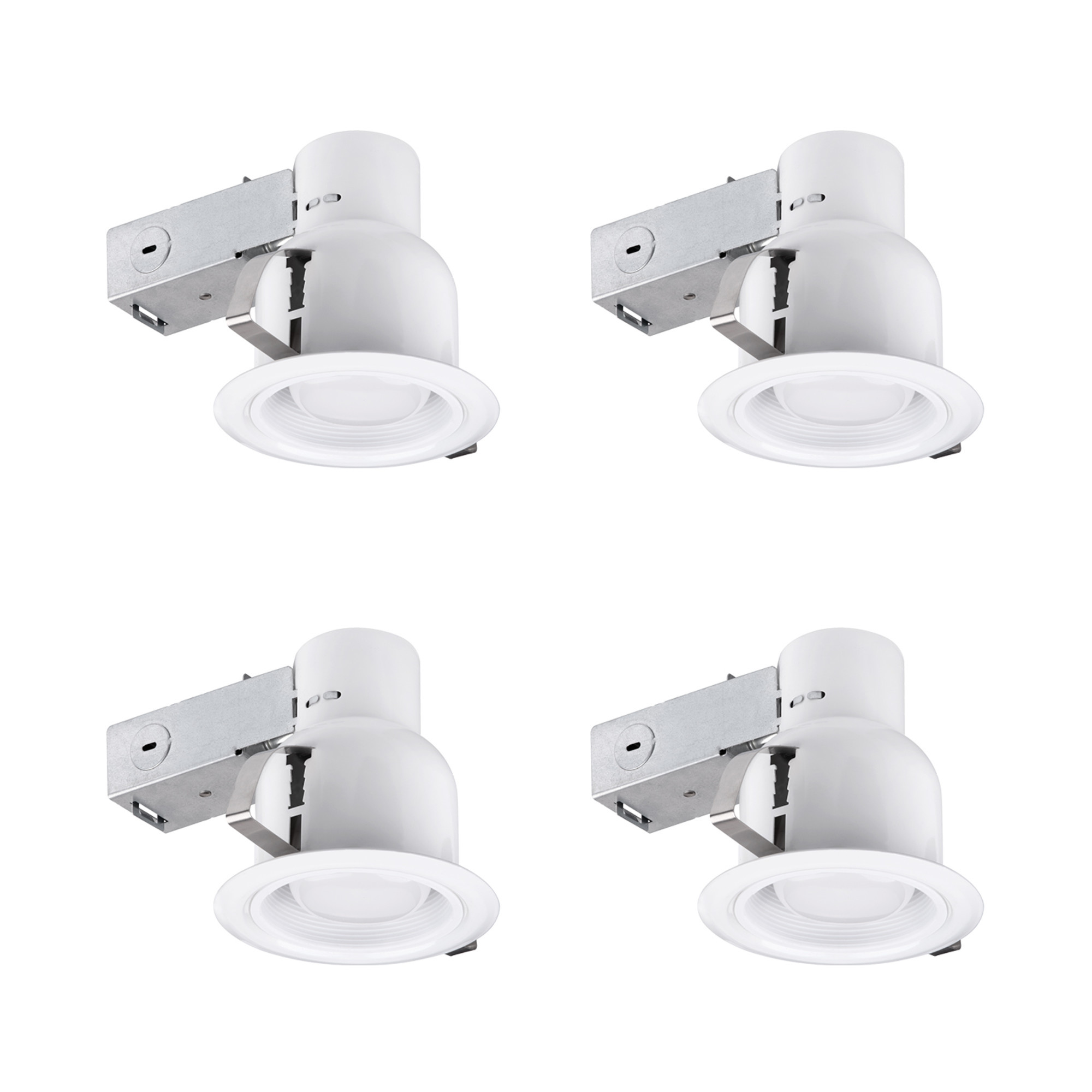 Globe Electric 90958 White 4" Round Recessed Trim & Housing Package