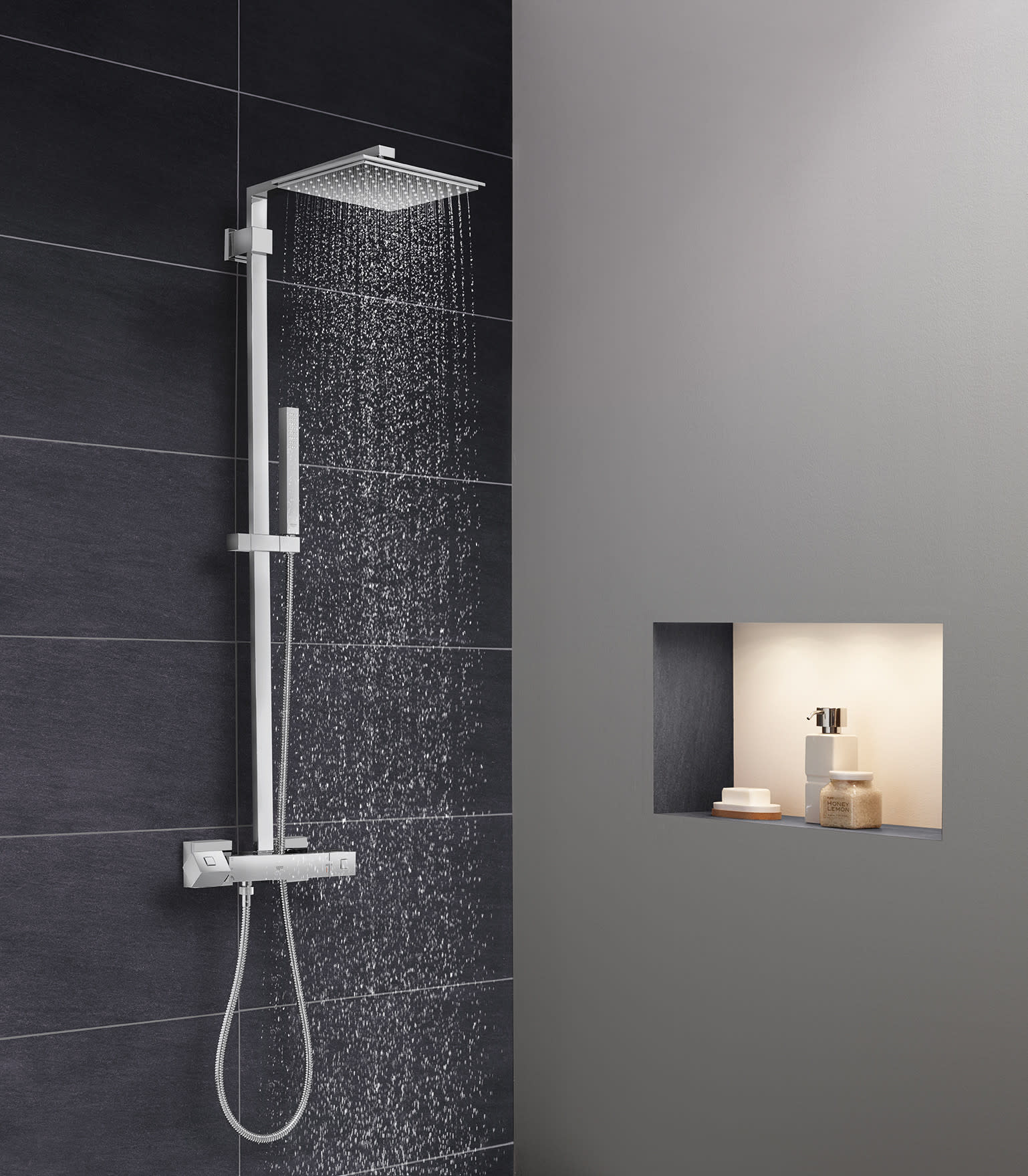 Grohe 26 420 Euphoria Cube Double Handle Thermostatic Shower - Chrome ...