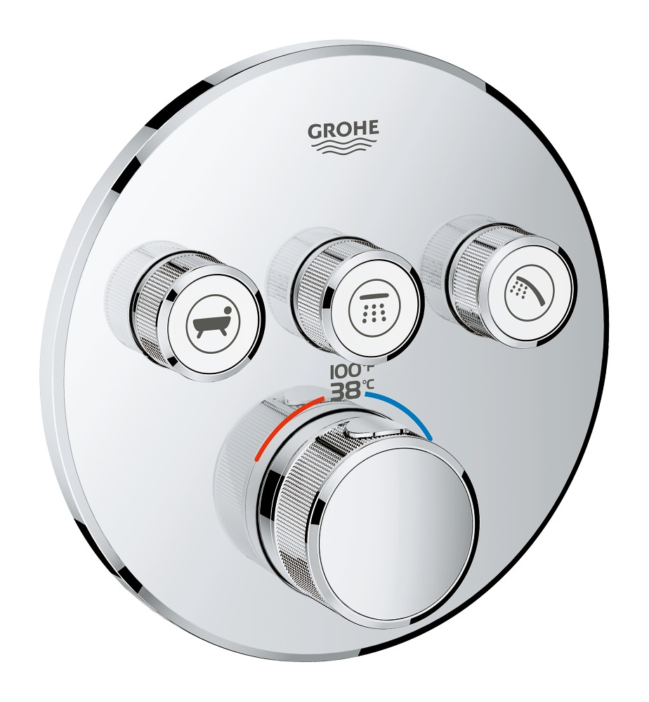 Grohe 29 138 Grohtherm Triple Function Thermostatic Valve Trim Chrome