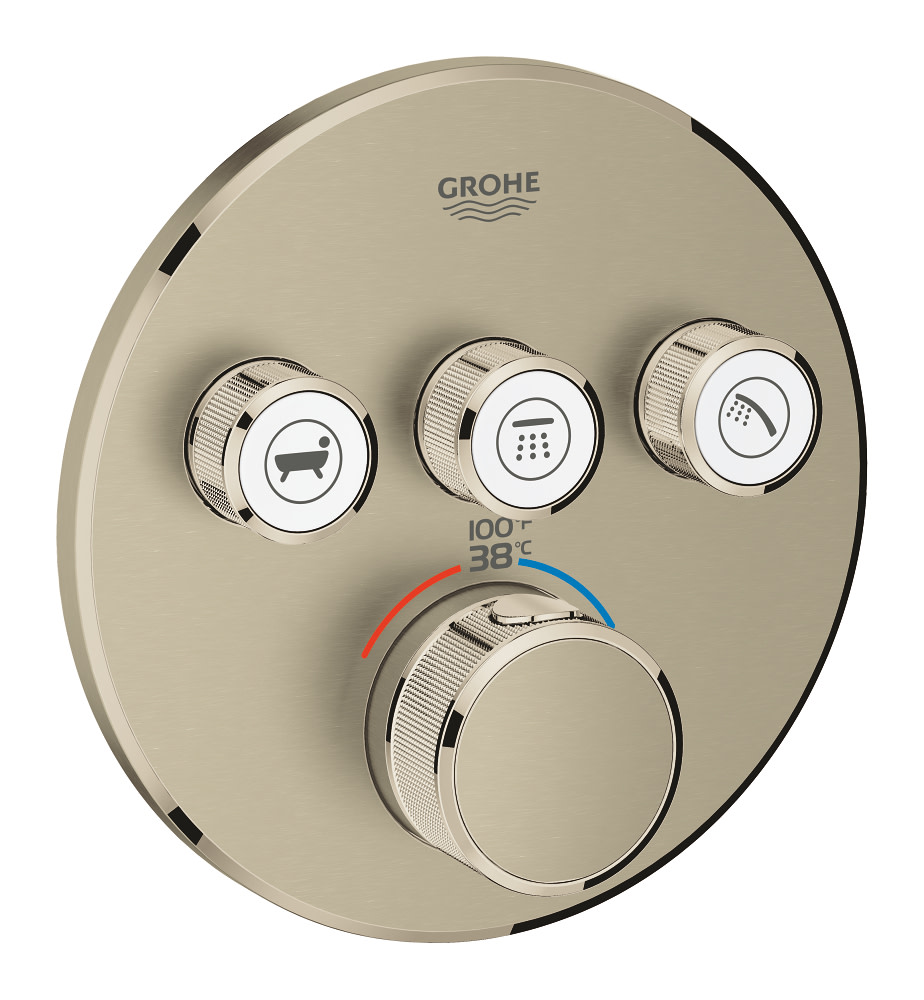 Grohe 29 138 Grohtherm Triple Function Thermostatic Valve Trim Nickel