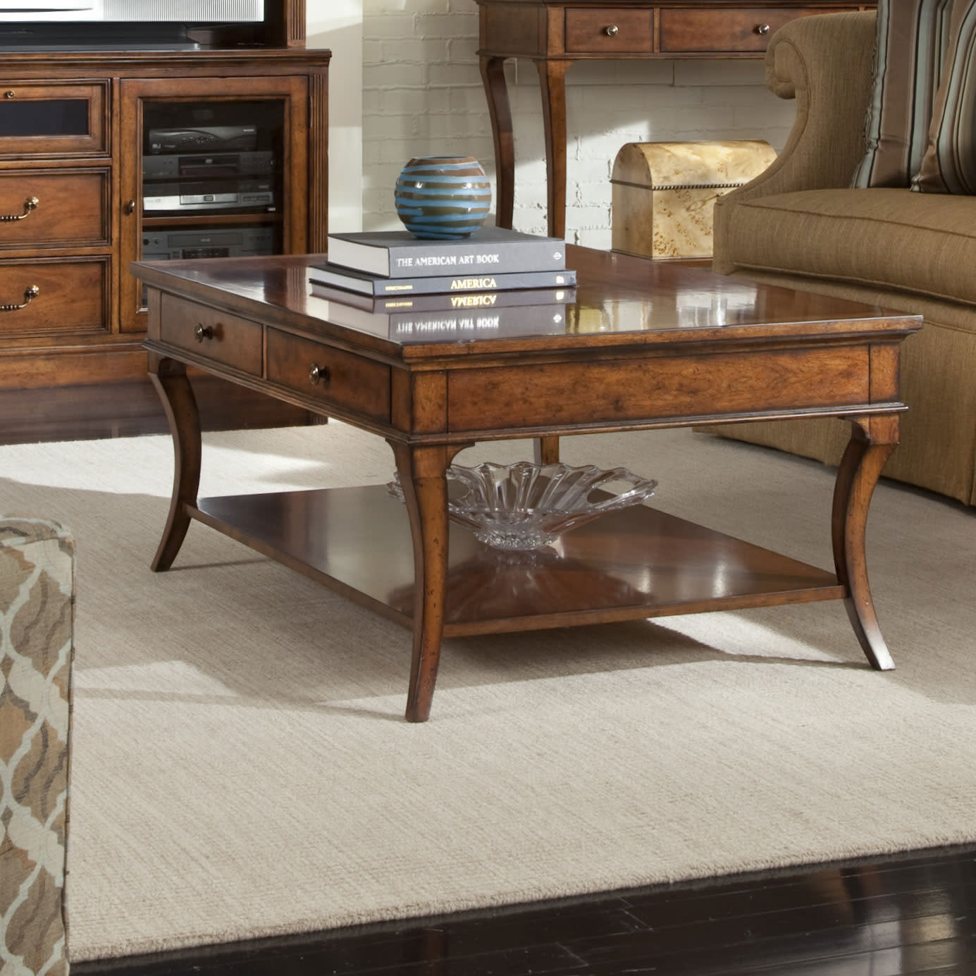 Hekman 11100 European Legacy 46"W Wood Coffee Table Rustic American