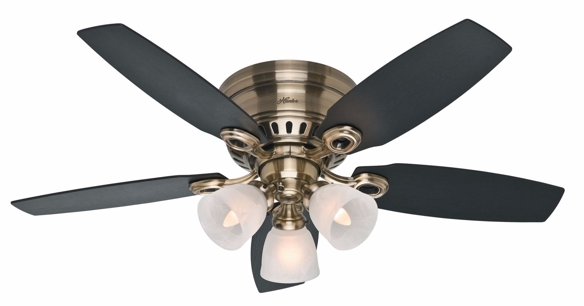 Hunter Hatherton 46" Flush Mount Indoor Ceiling Fan 5 Brass eBay