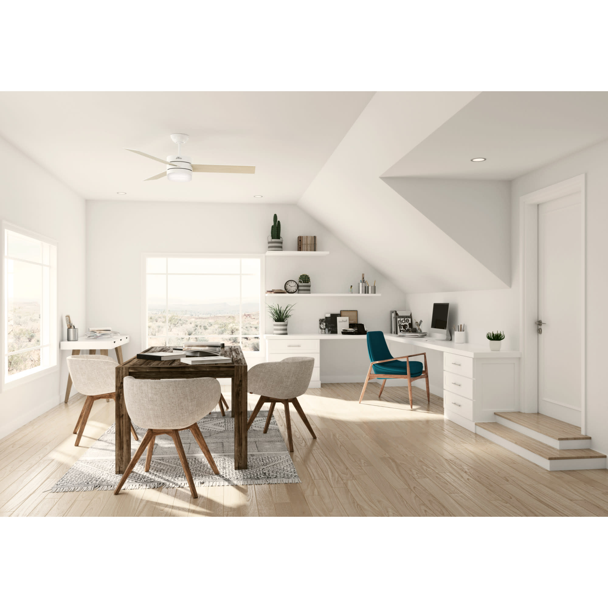 Hunter Exeter 54 LED Exeter 54" Ceiling Fan Nickel eBay
