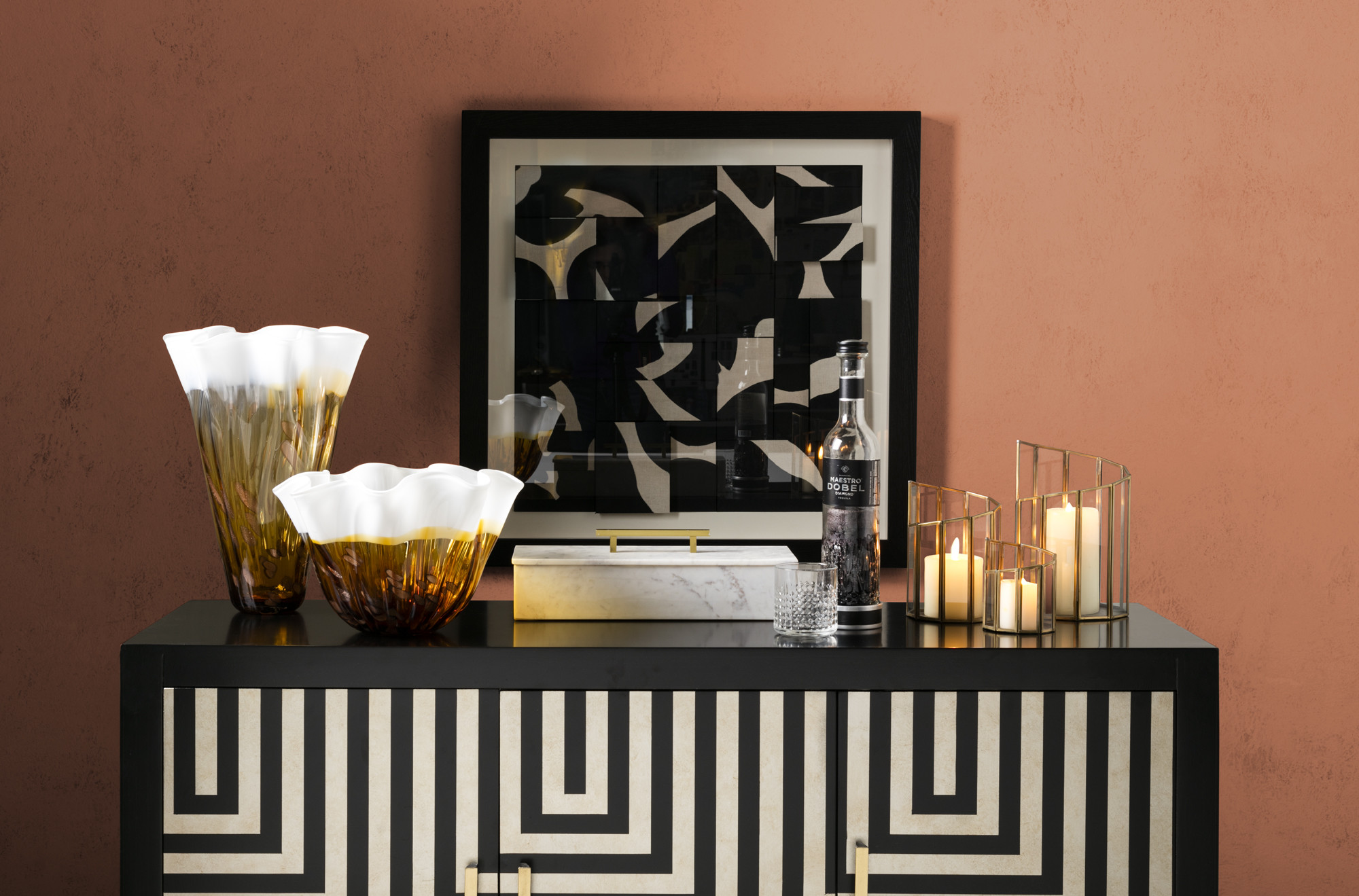 IMAX Home 47973 Brown Marcella 12 1/2"W Glass Decorative