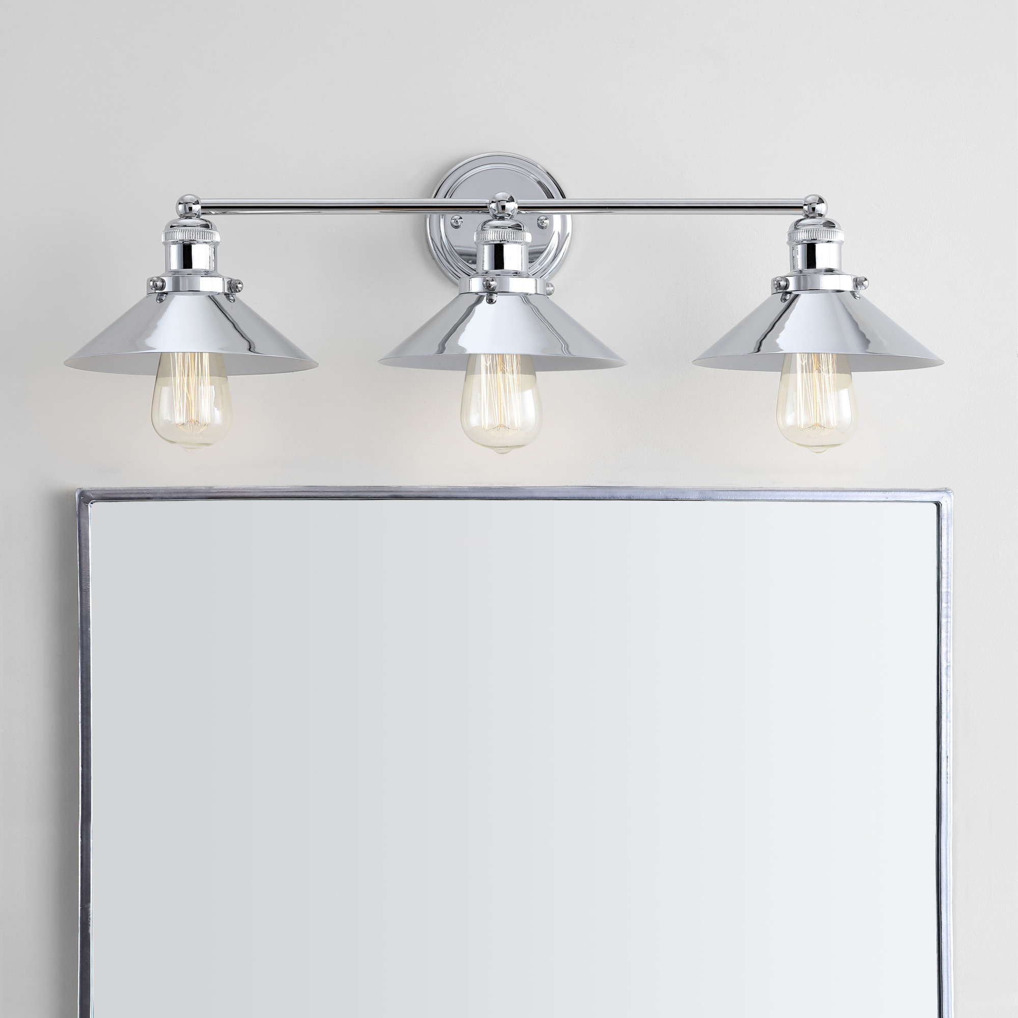JONATHAN Y Lighting JYL7425 Chrome June 3Light 27"W Bathroom Vanity