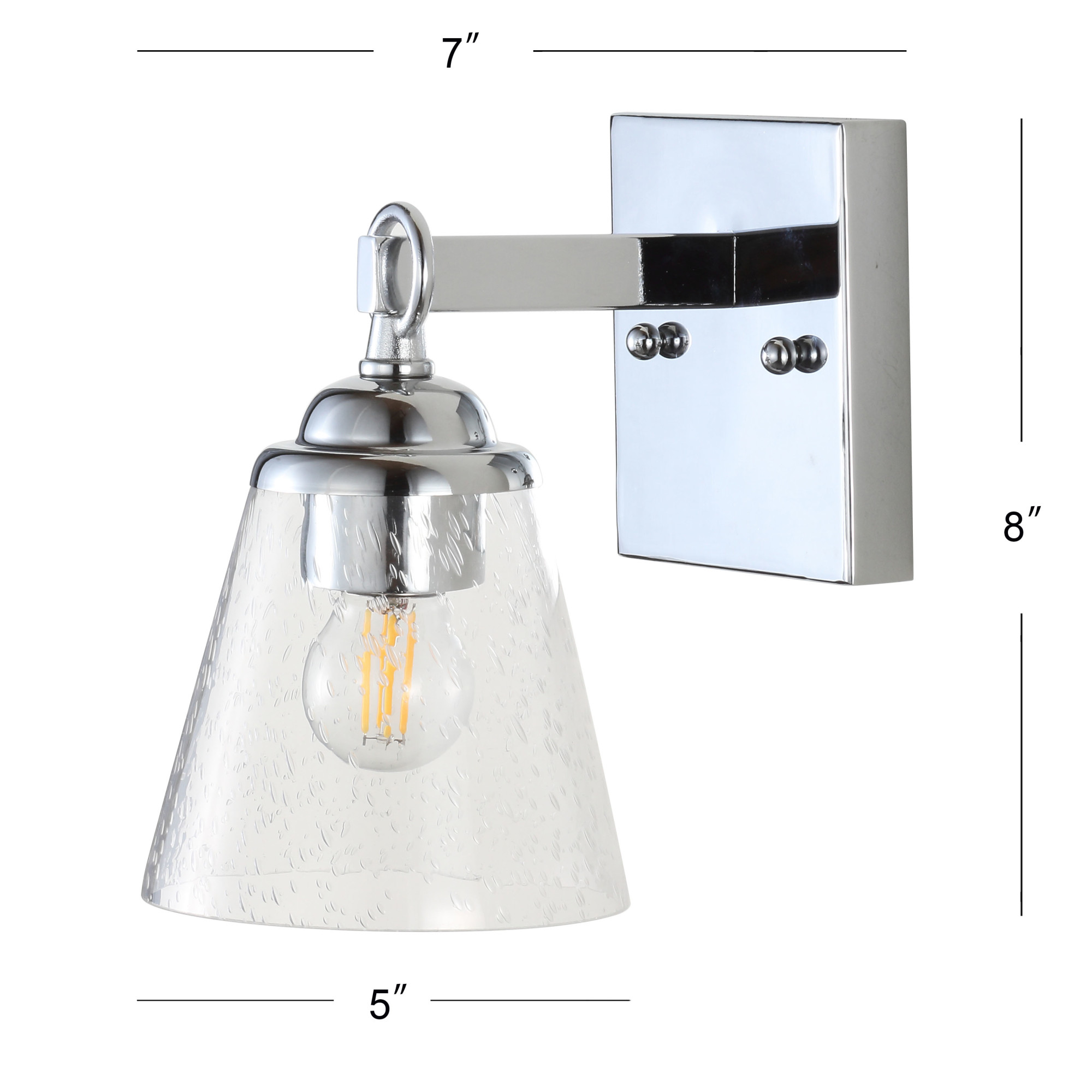 JONATHAN Y Lighting JYL7432 Chrome Marion Single Light 8"H Bathroom