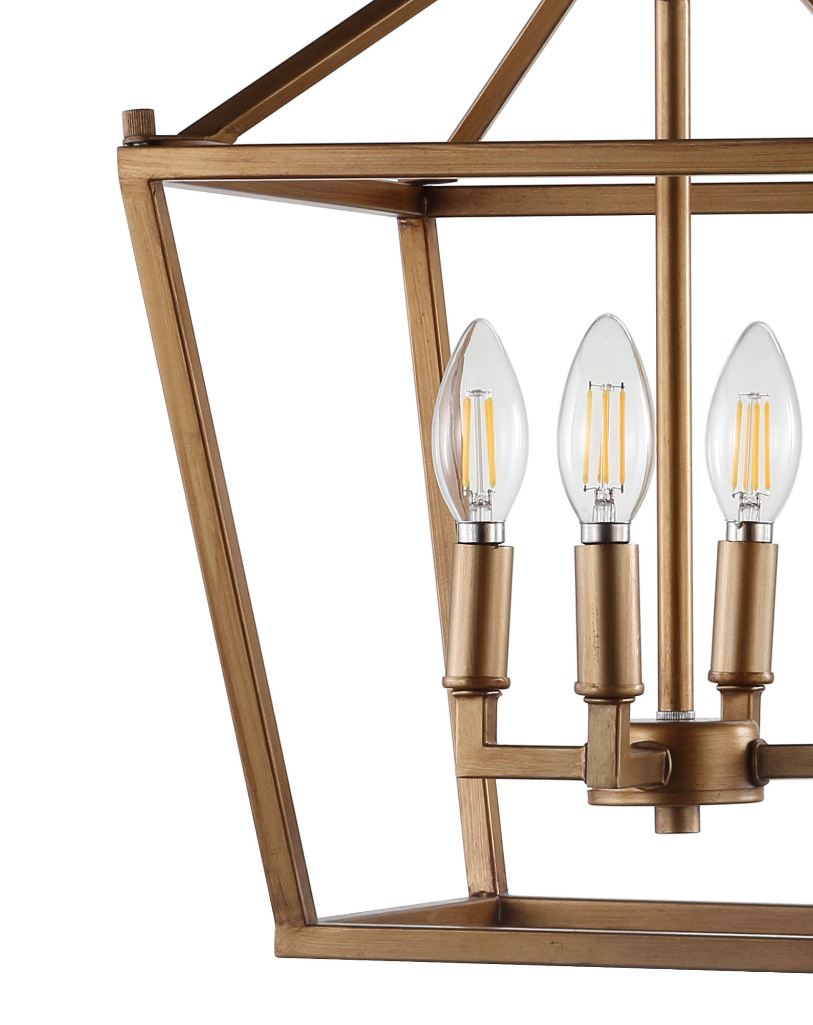 JONATHAN Y Lighting JYL7436 Pagoda 4 Light 12"W LED Taper Candle Gold