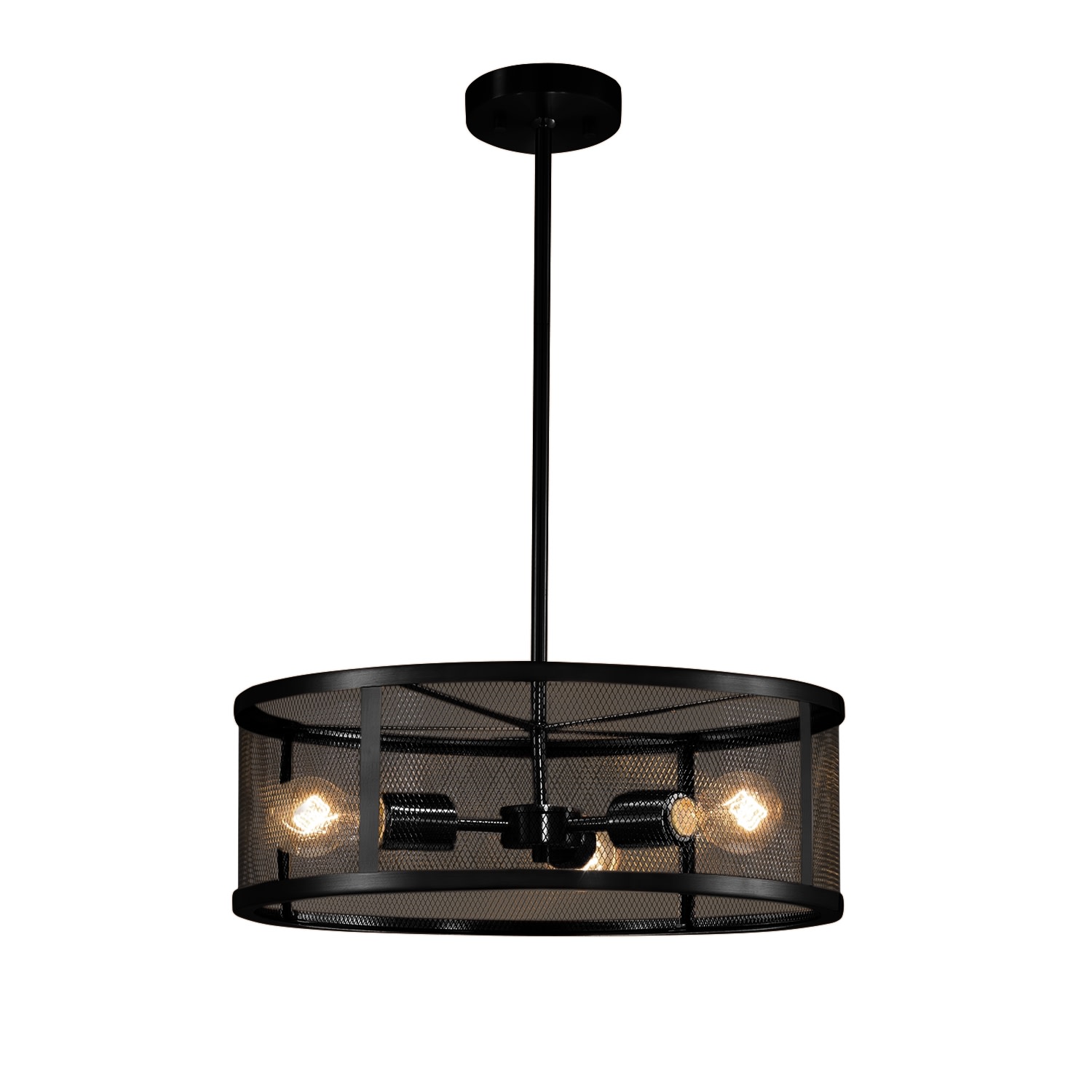 Justice Design Group Msh 9551 Wire Mesh 3 Light 18 Wide Cage Justice Design Group Msh 9551 Wire Mesh 3 Light 18 Wide Cage Pendant With Black