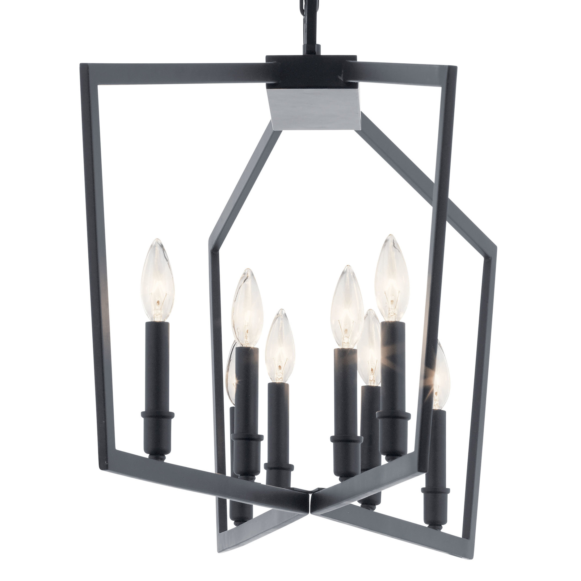 Kichler 43494 Abbotswell 8 Light 42"W Taper Candle Chandelier Black