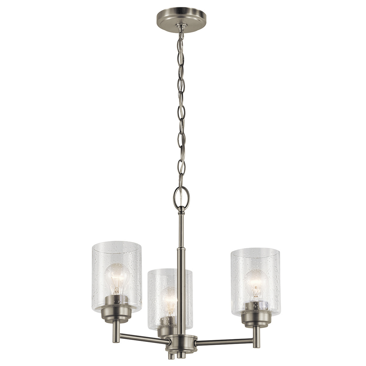 Kichler 44029 Bronze Winslow 3Light 18" Chandelier With Seedy Glass