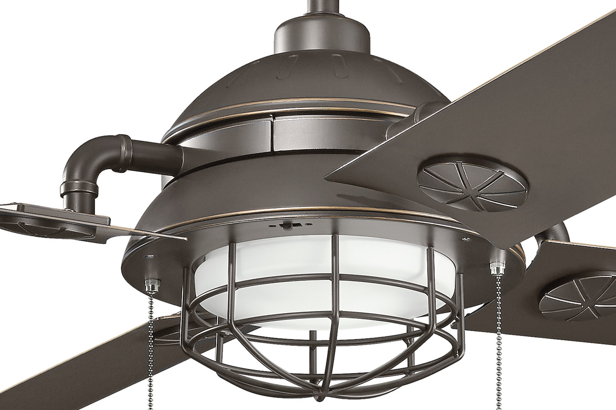 Details About Kichler 310136oz Maor 65 Indoor Outdoor Ceiling Fan W Blades Led Light Kit