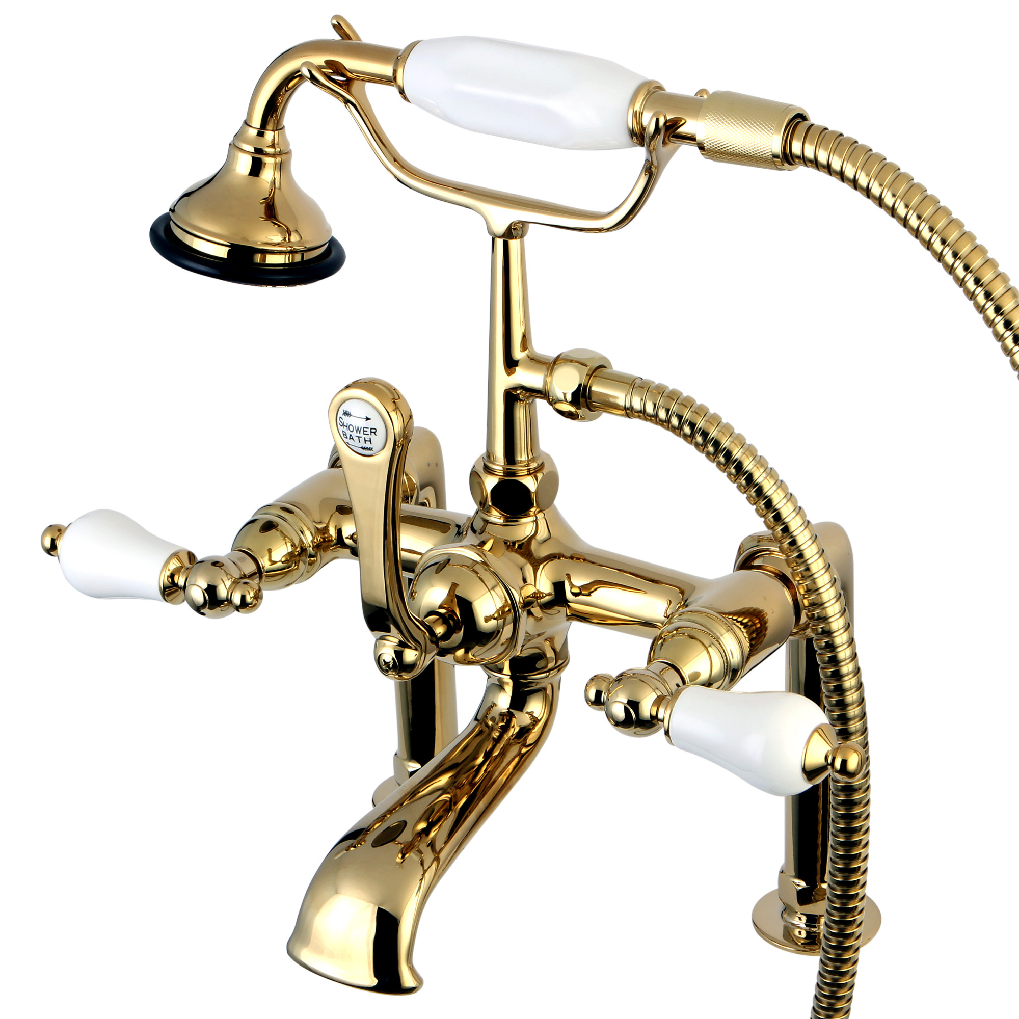 Kingston Brass AE105T Aqua Vintage Deck Mounted Roman Tub Filler ...