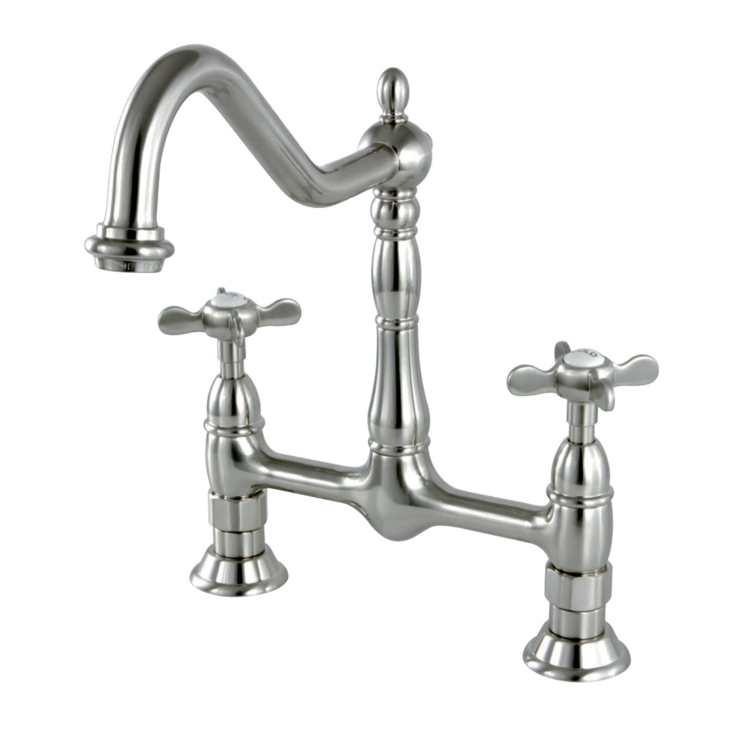 Kingston Brass KS117.BEX Essex 1.8 GPM Bridge Kitchen Faucet Nickel
