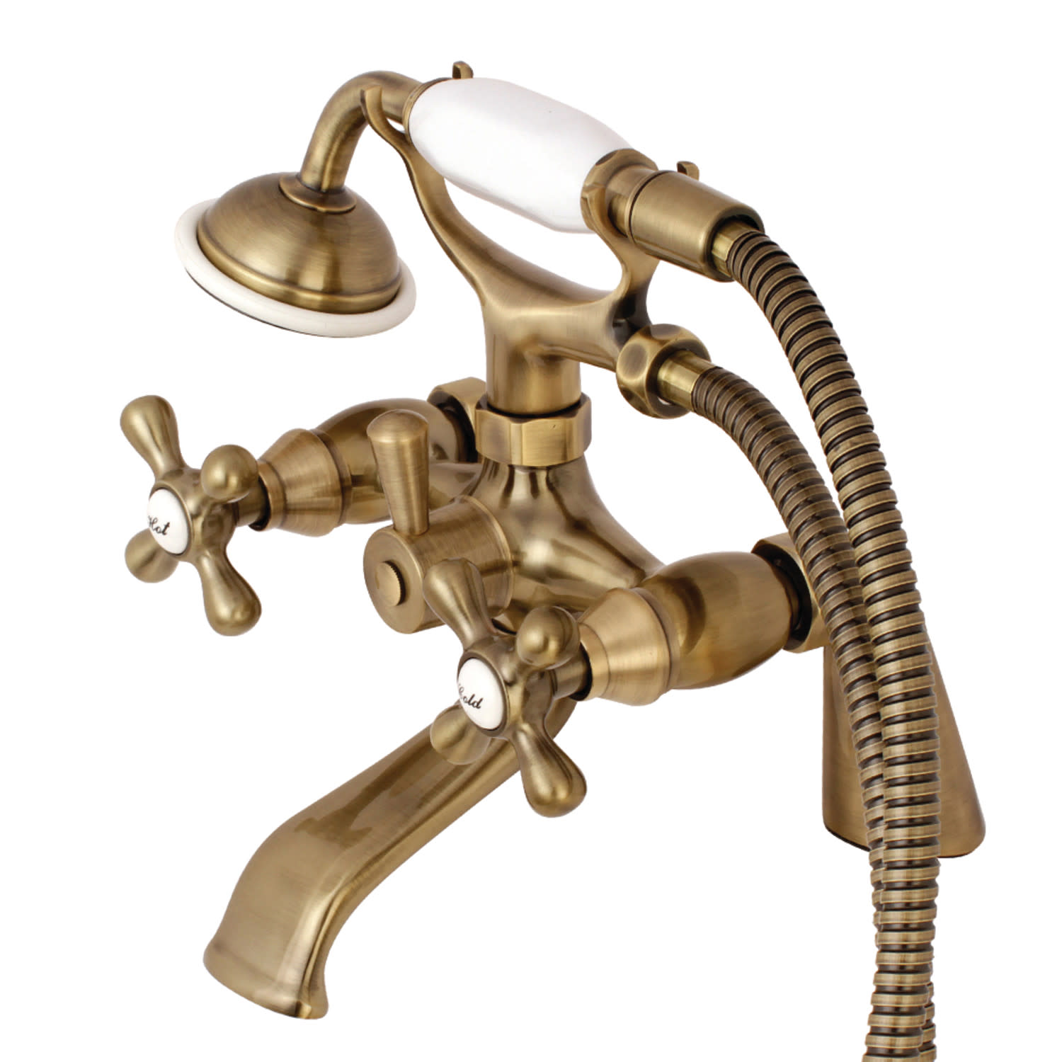 Kingston Brass KS267 Kingston Deck Mounted Clawfoot Tub Filler - Brass ...