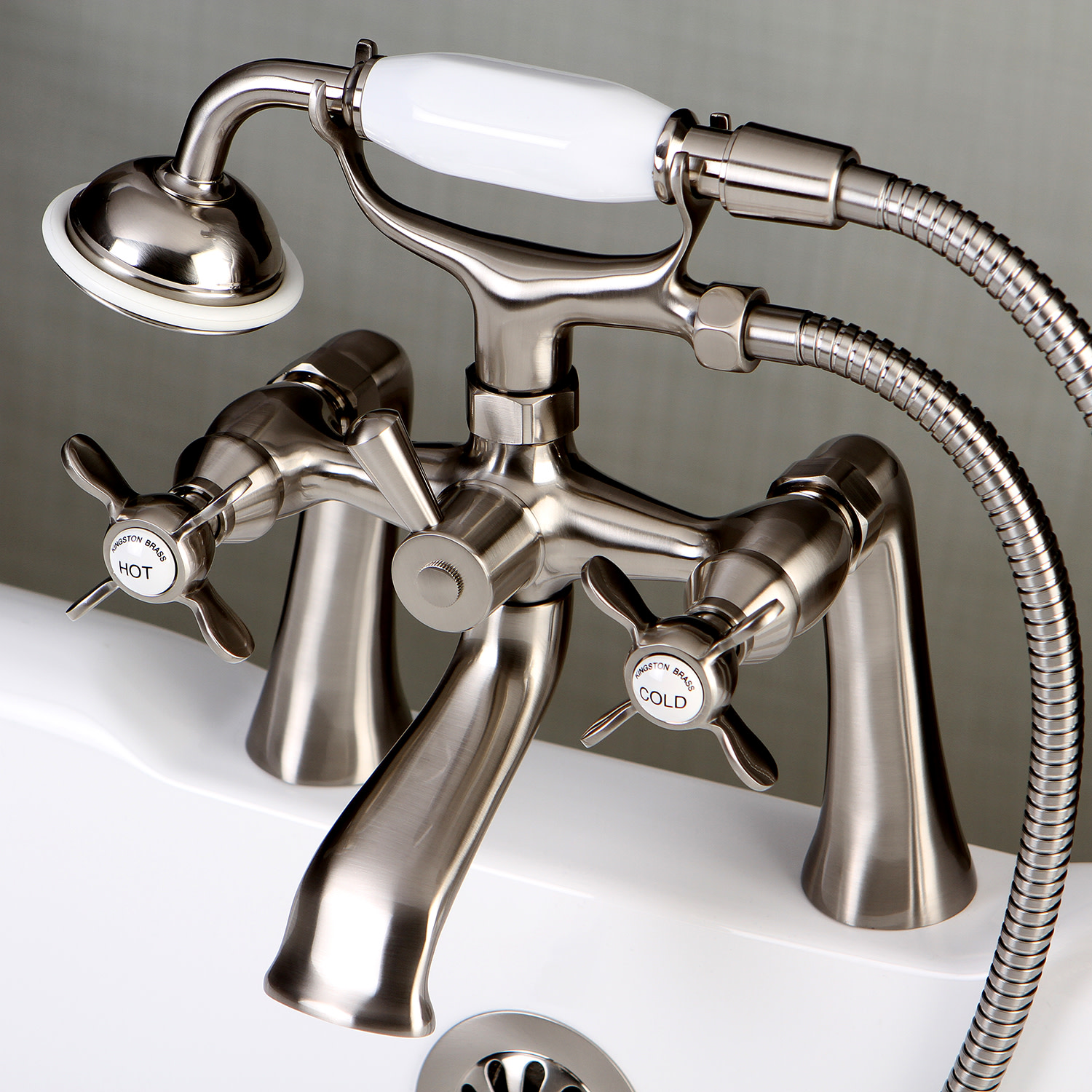 Kingston Brass KS288 Essex Deck Mounted Clawfoot Tub Filler - Nickel | eBay