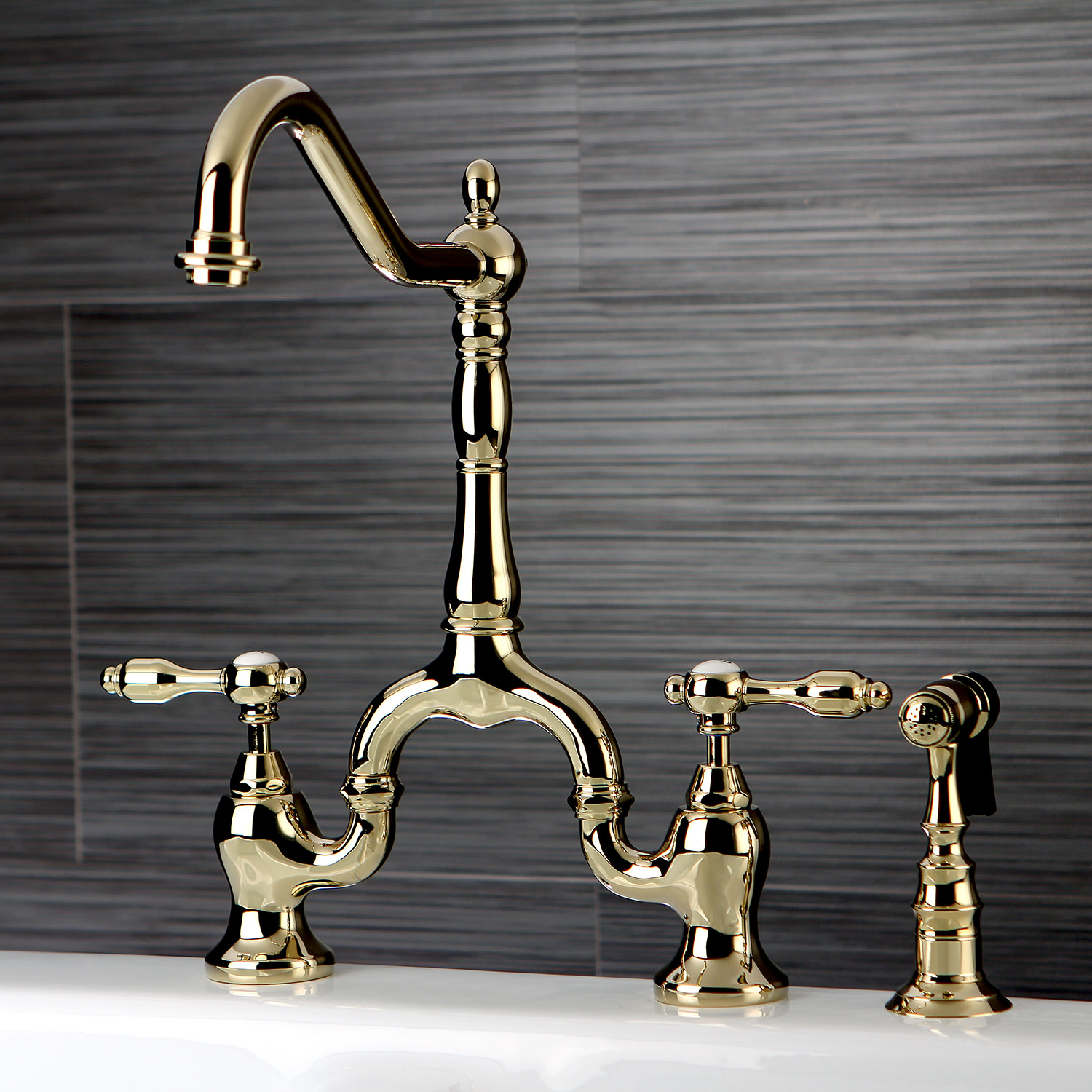 Kingston Brass KS775TALBS Tudor Kitchen Faucet Bronze 663370439025