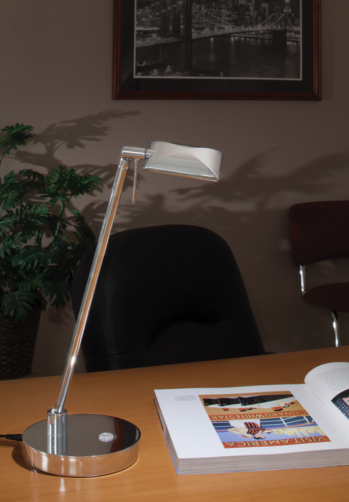 Kovacs P4326077 1 Light LED Desk Lamp in Chrome Chrome eBay