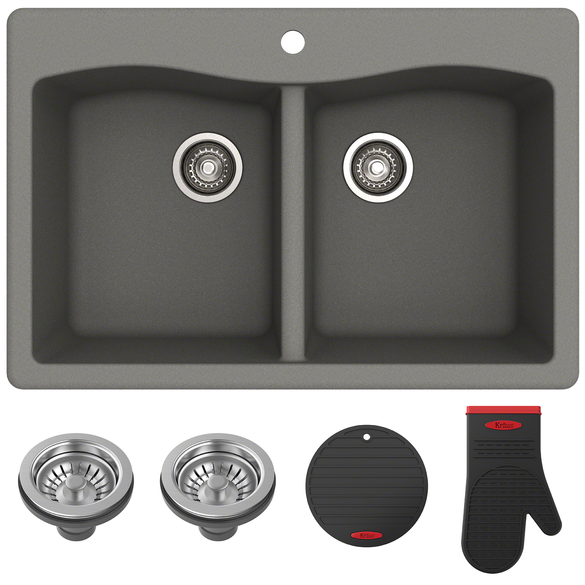 Kraus KGD 52 Forteza 33 Composite Granite Kitchen Sink For Grey EBay