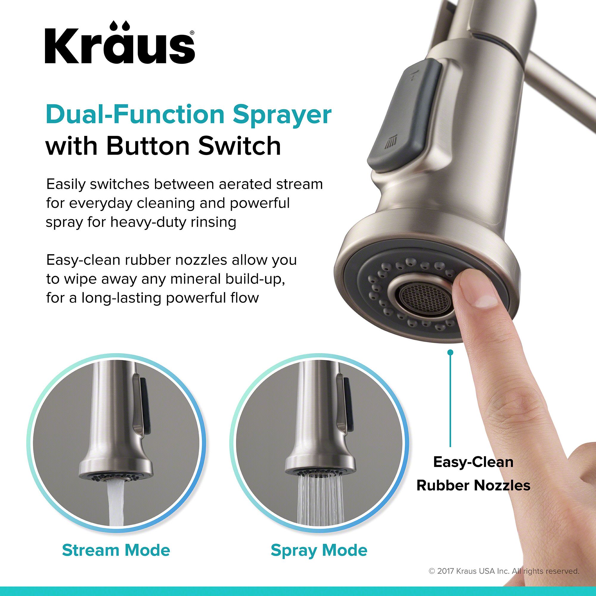 Kraus KPF-1690 Britt Pull-Down Spray Kitchen Faucet - Spot Free ...