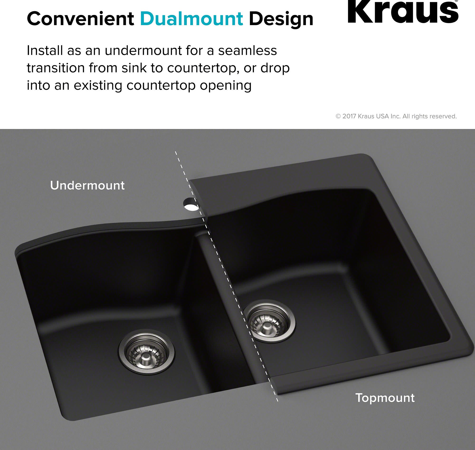Kraus KGD54 Forteza 33" Composite Granite Kitchen Sink for Grey eBay