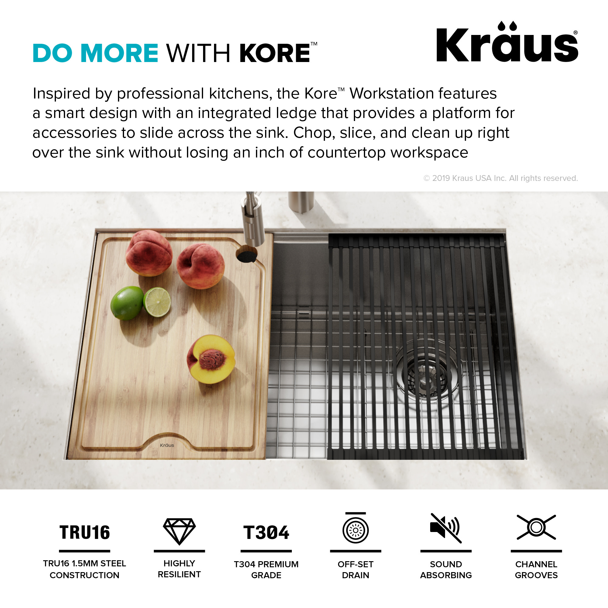 Kraus Kwu110 27 Kore 27 Undermount Single Basin Stainless Steel