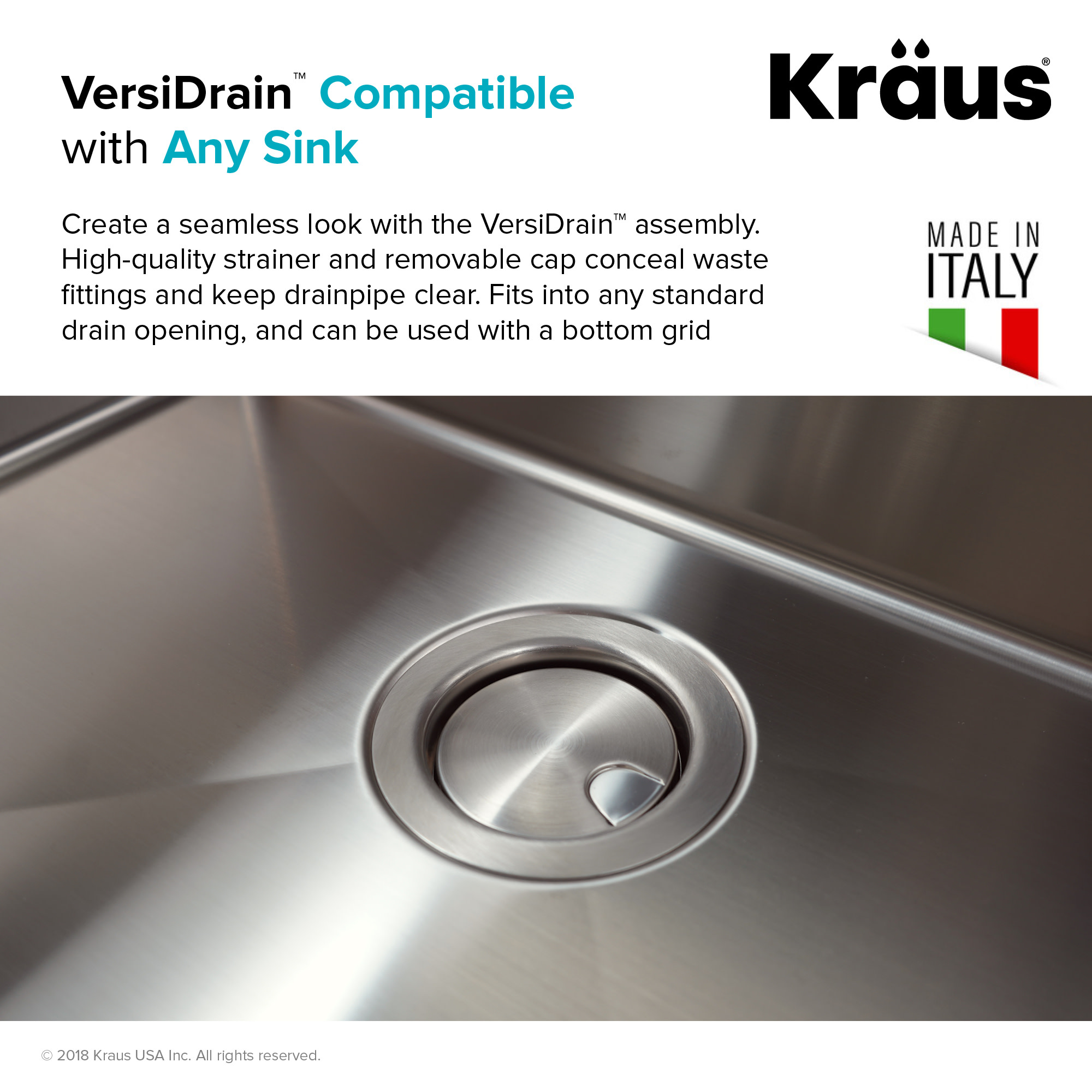 Kraus ST4 Stainless Steel Kitchen Sink Basket Strainer With Cover eBay