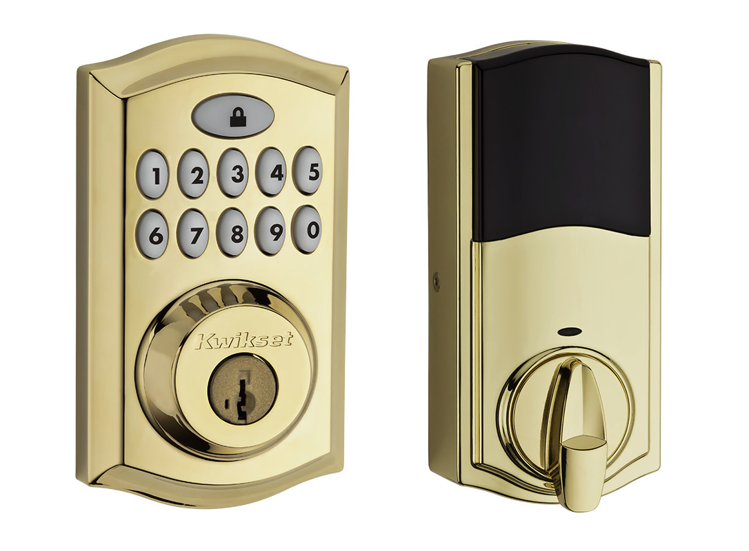 Kwikset 913TRL Single Cylinder Touchpad Electronic Deadbolt - Brass | eBay