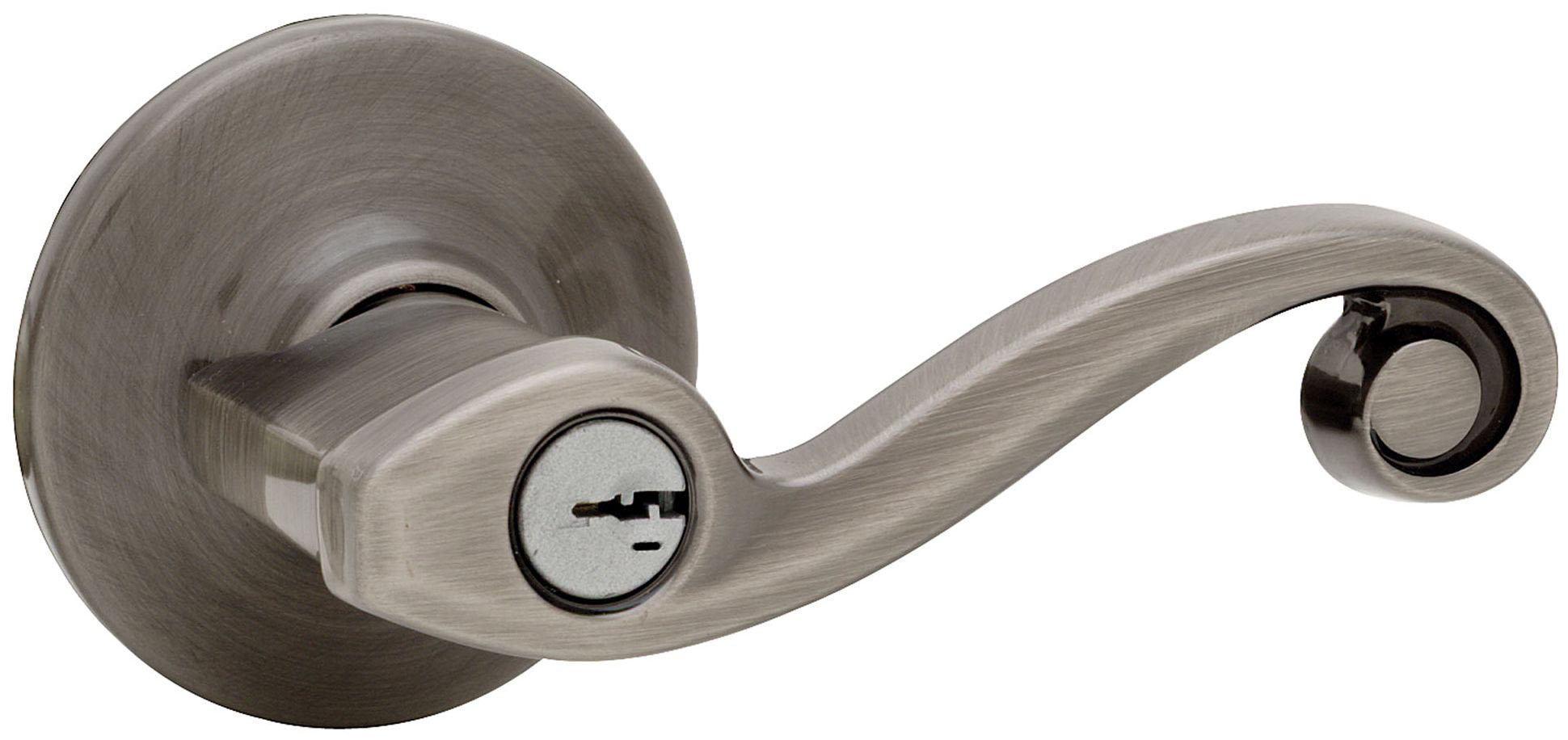 Kwikset 740LLS Nickel Lido Keyed Entry Door Lever Set