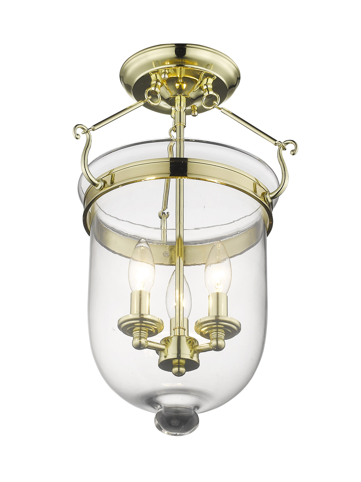 Livex Lighting 5062 Nickel Jefferson 3Light SemiFlush Ceiling Fixture