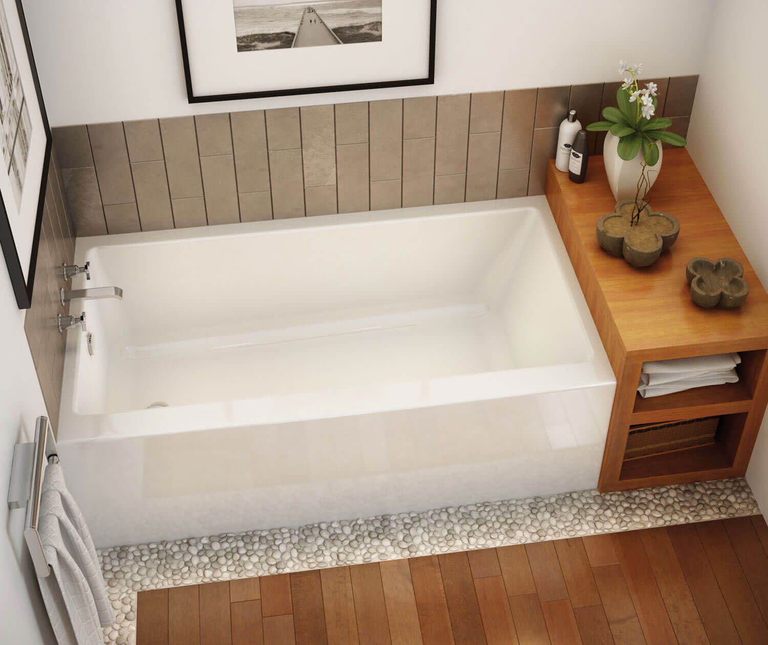 Maax 105705L001 Rubix 60" Alcove Acrylic Soaking Tub White eBay
