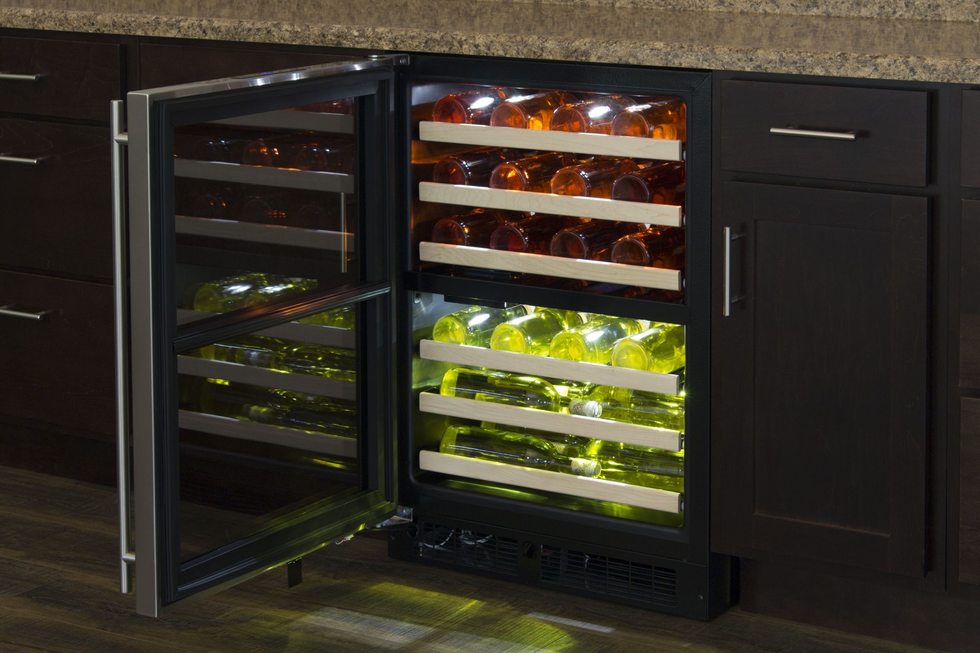 Marvel ML24WDR 24"W 40Bottle BuiltIn Dual Zone Wine Cooler Solid