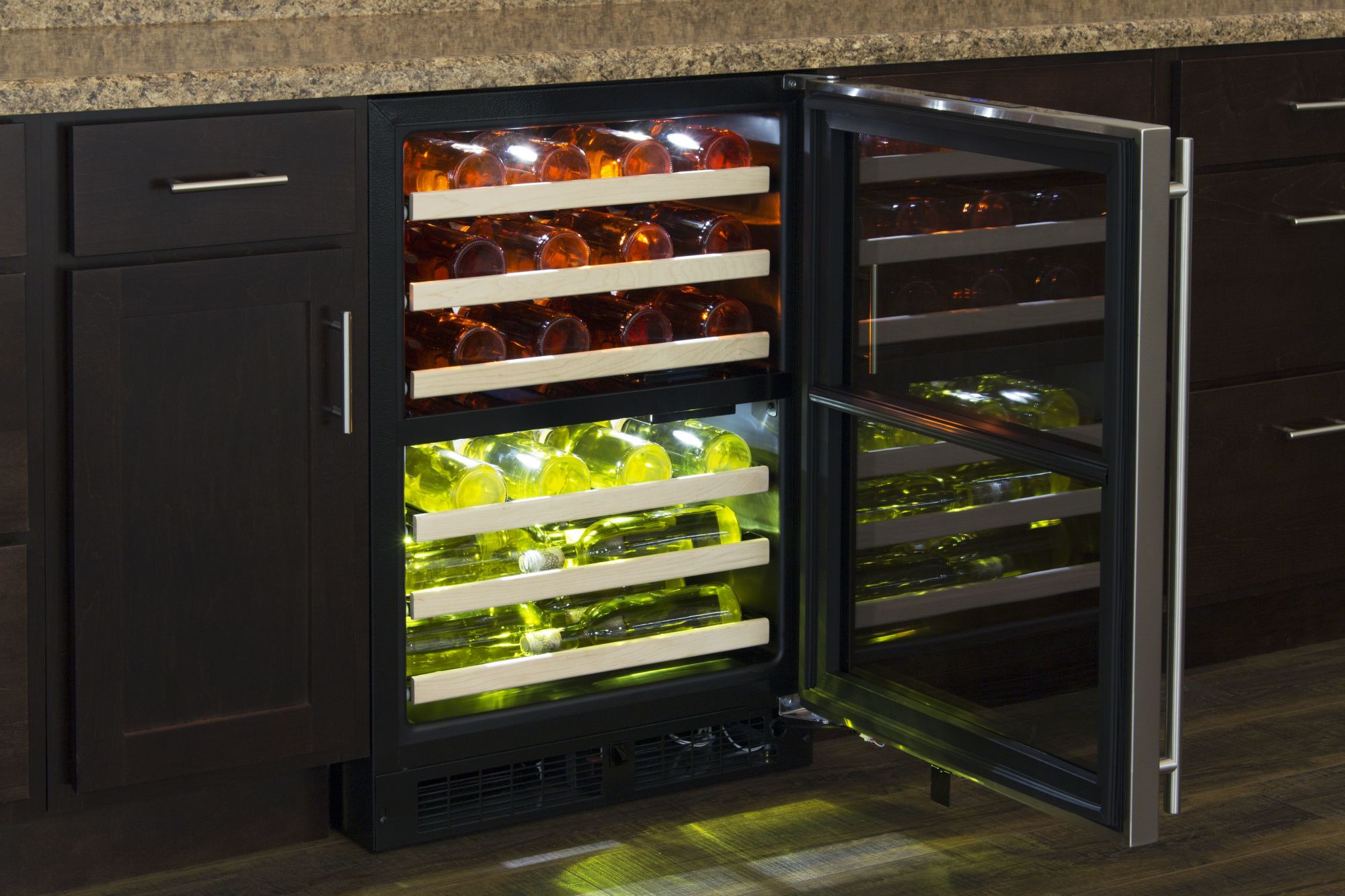 Marvel ML24WDR 24"W 40Bottle BuiltIn Dual Zone Wine Cooler Solid