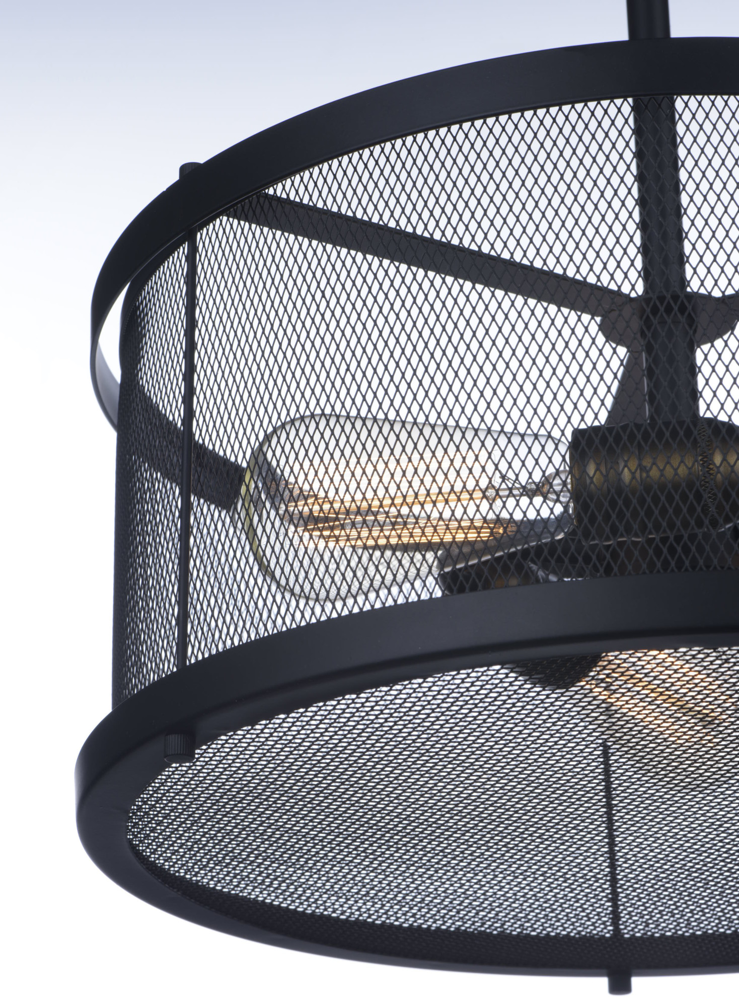 Maxim 20110 Brass/Black Palladium 16" Industrial Mesh Shade Ceiling