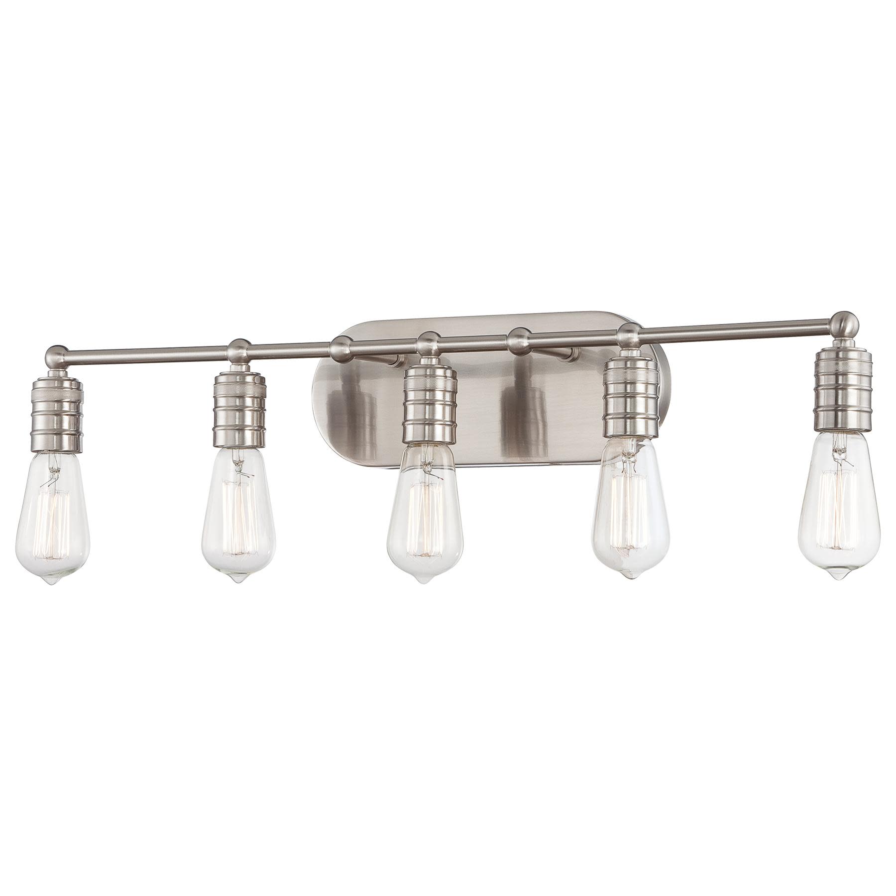 Minka Lavery 5136 84 Brushed Nickel 5 Light Bathroom Vanity Minka Lavery 5136 5 Light Bathroom Vanity From The Downtown Edison Collect