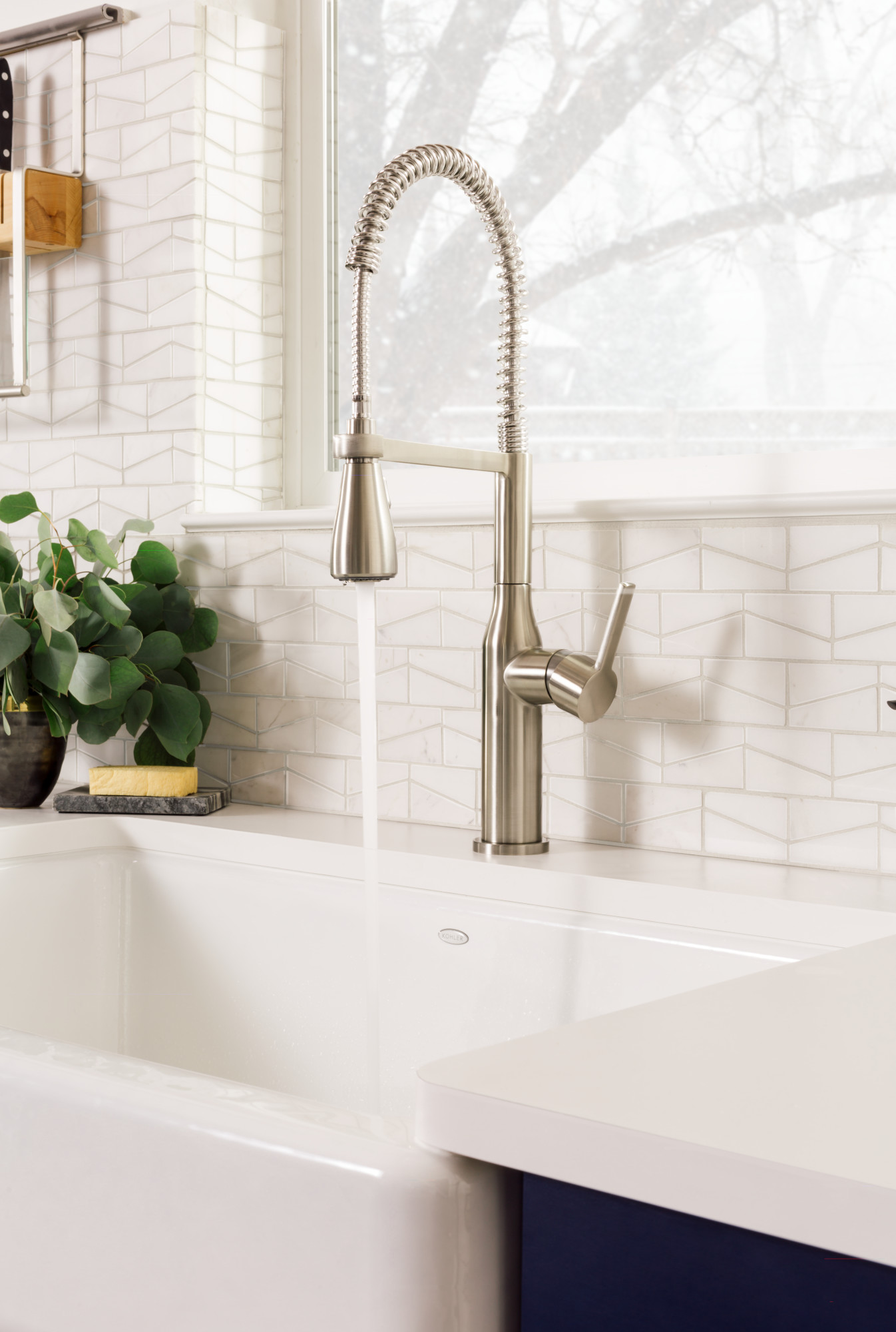 Miseno MK500 Galleria Pre-Rinse Kitchen Faucet - PVD Stainless Steel