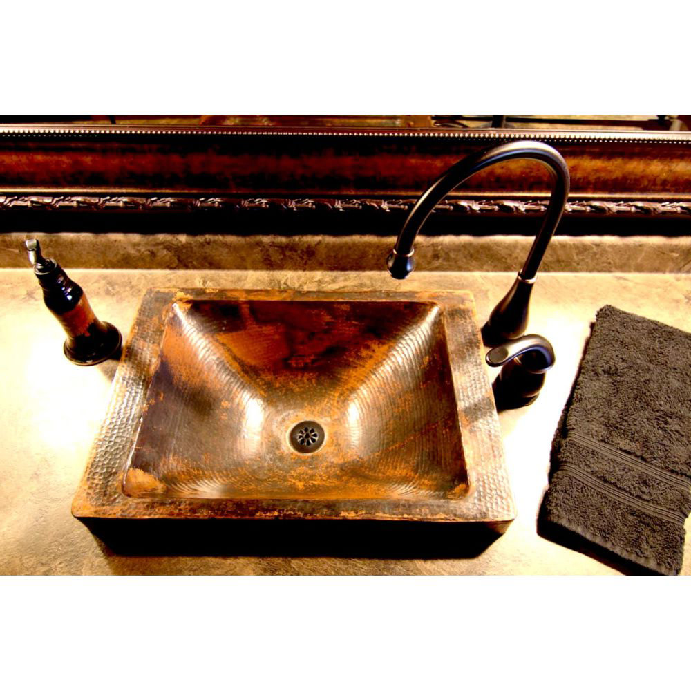 copper drop in bathroom sink