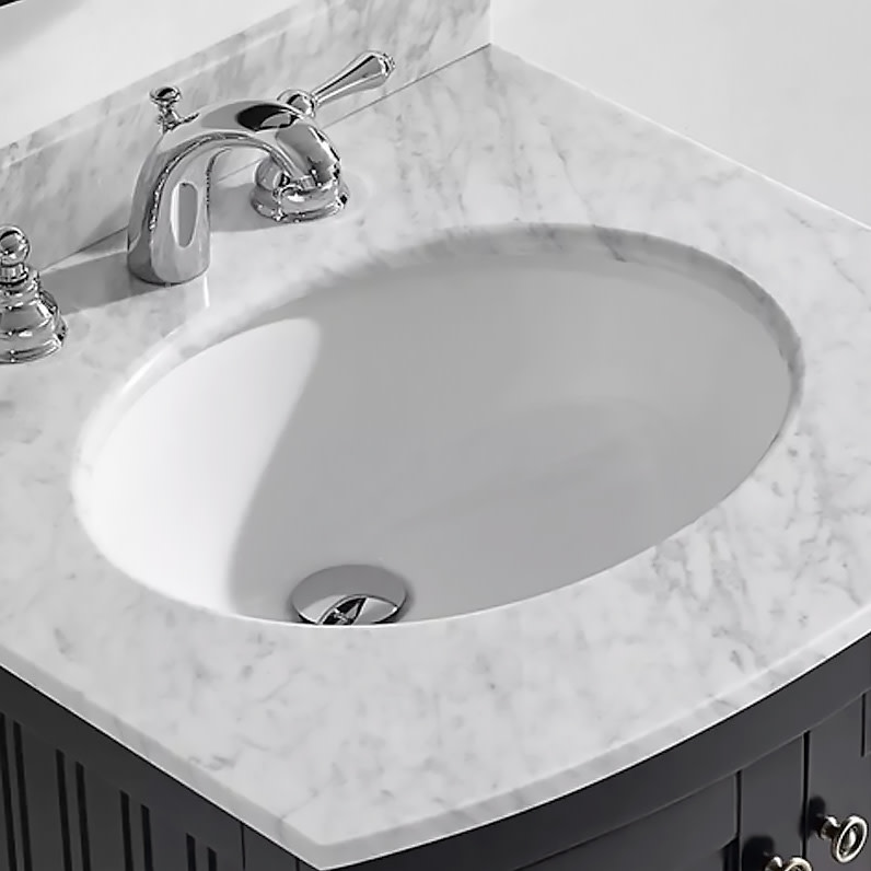 Miseno MNO1714OU White 191/2" Oval Undermount Bathroom Sink With Front