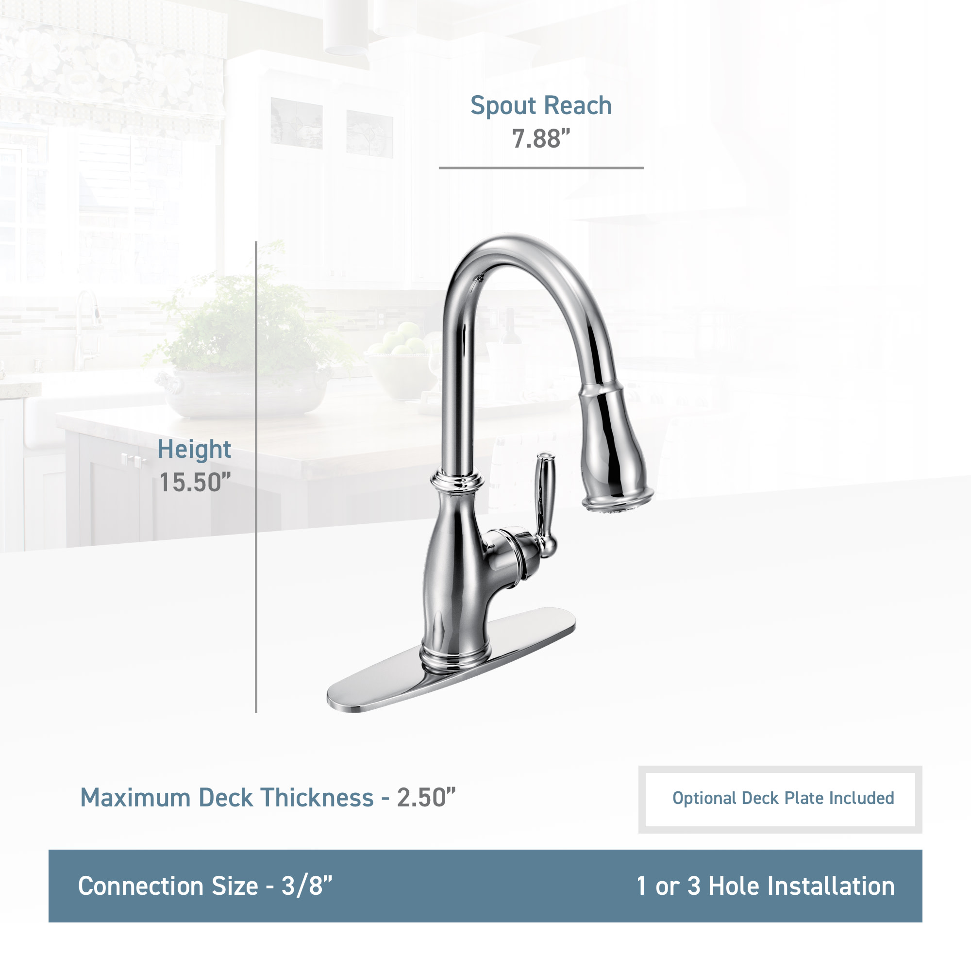 Moen 7185 Brantford Single Handle Pulldown Spray Kitchen Faucet ...