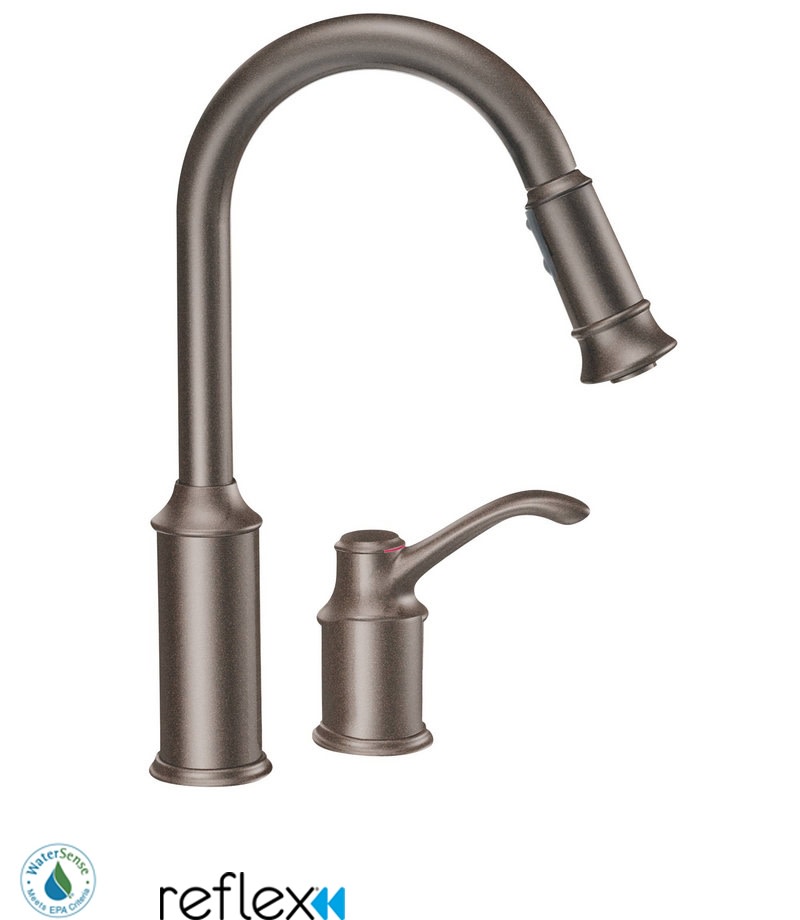 Moen 7590 Aberdeen Single Handle Pulldown Spray Kitchen Faucet Bronze