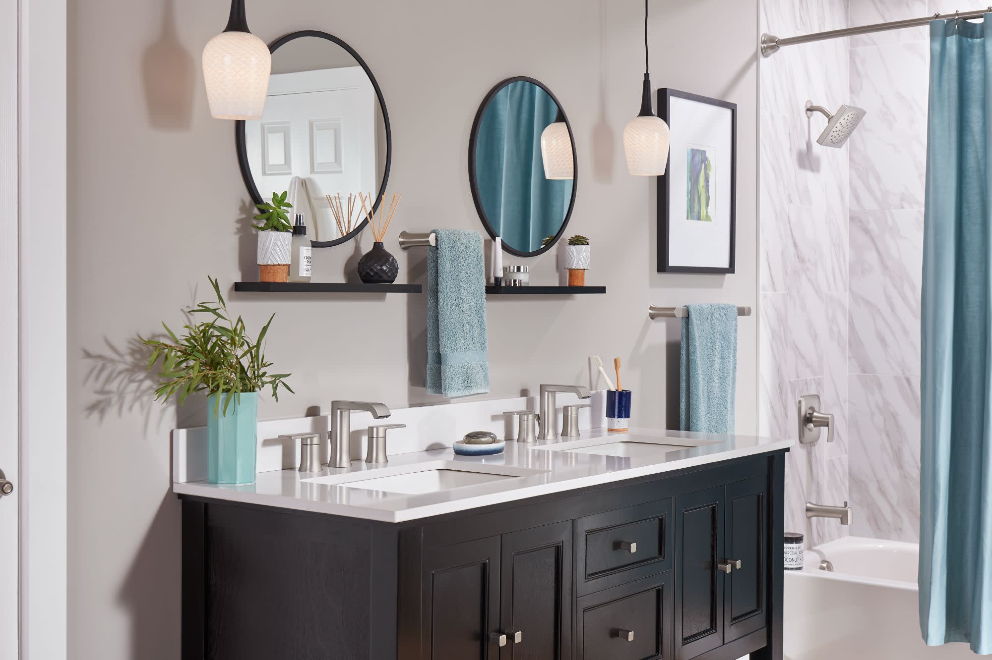 Moen 84763 Genta 1.2 GPM Widespread Bathroom Faucet Nickel eBay