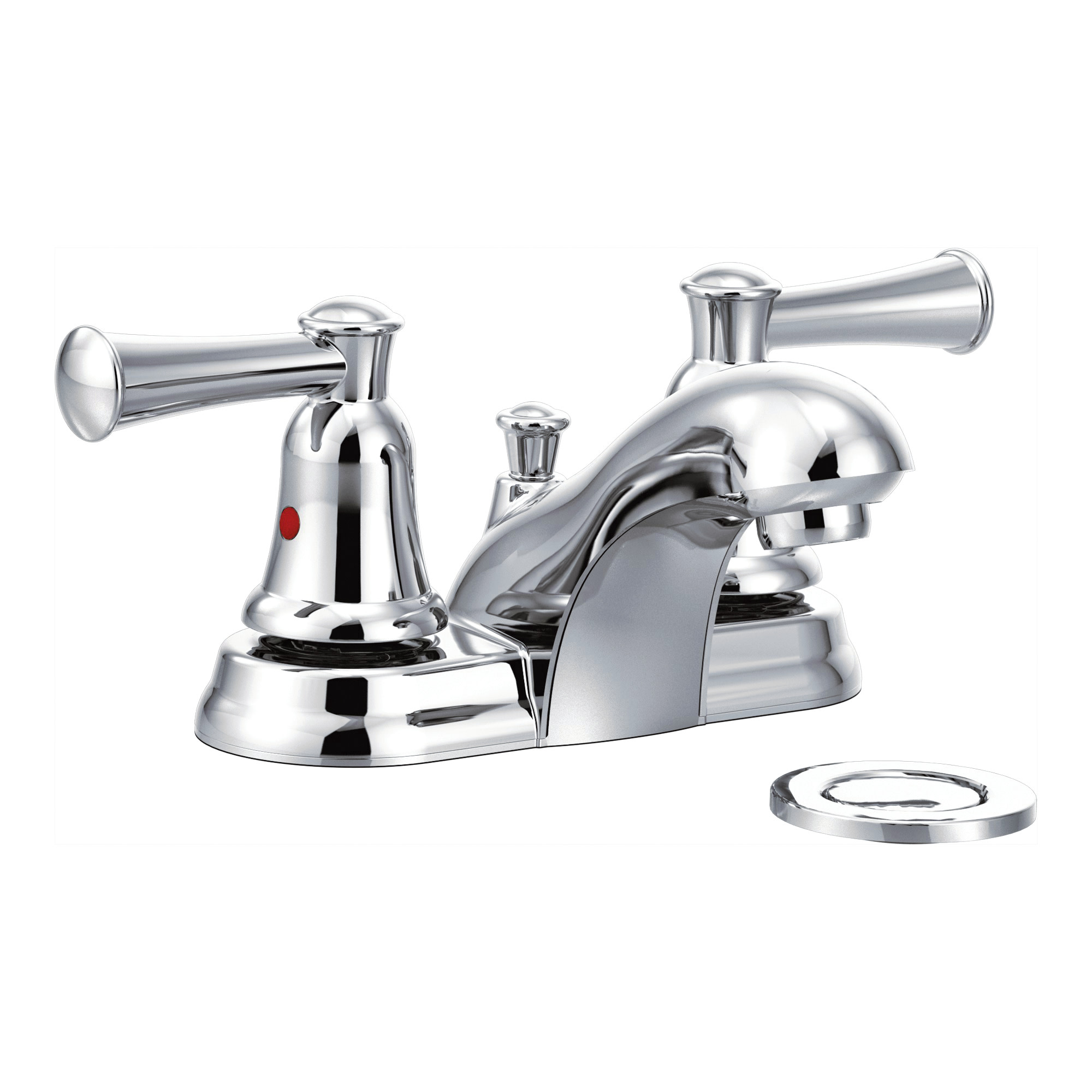 Moen CA41211 1.2 GPM Double Handle Centerset Bathroom Faucet Chrome