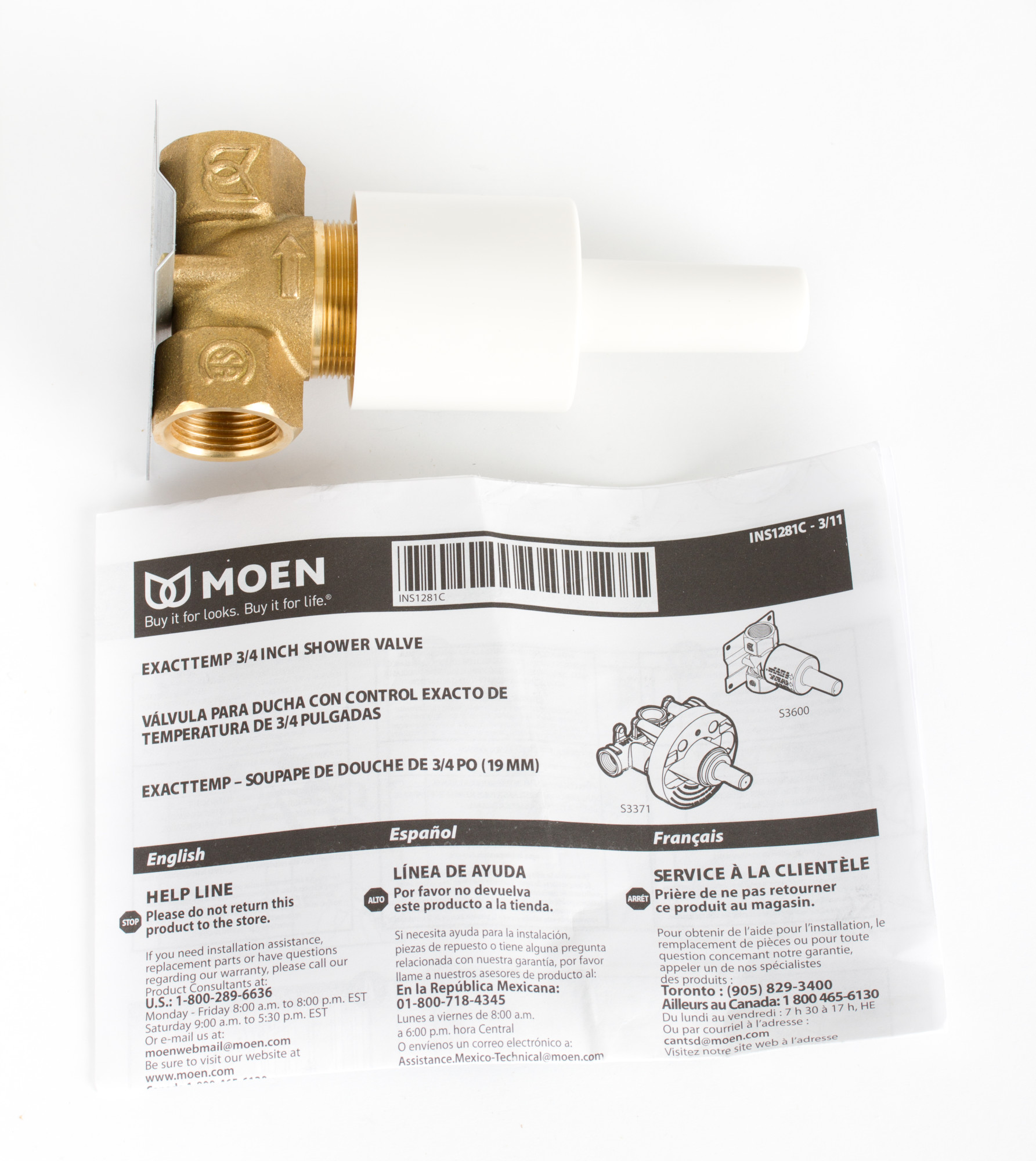 Moen S3600 3/4" IPS Volume Control RoughIn Valve from the MPACT