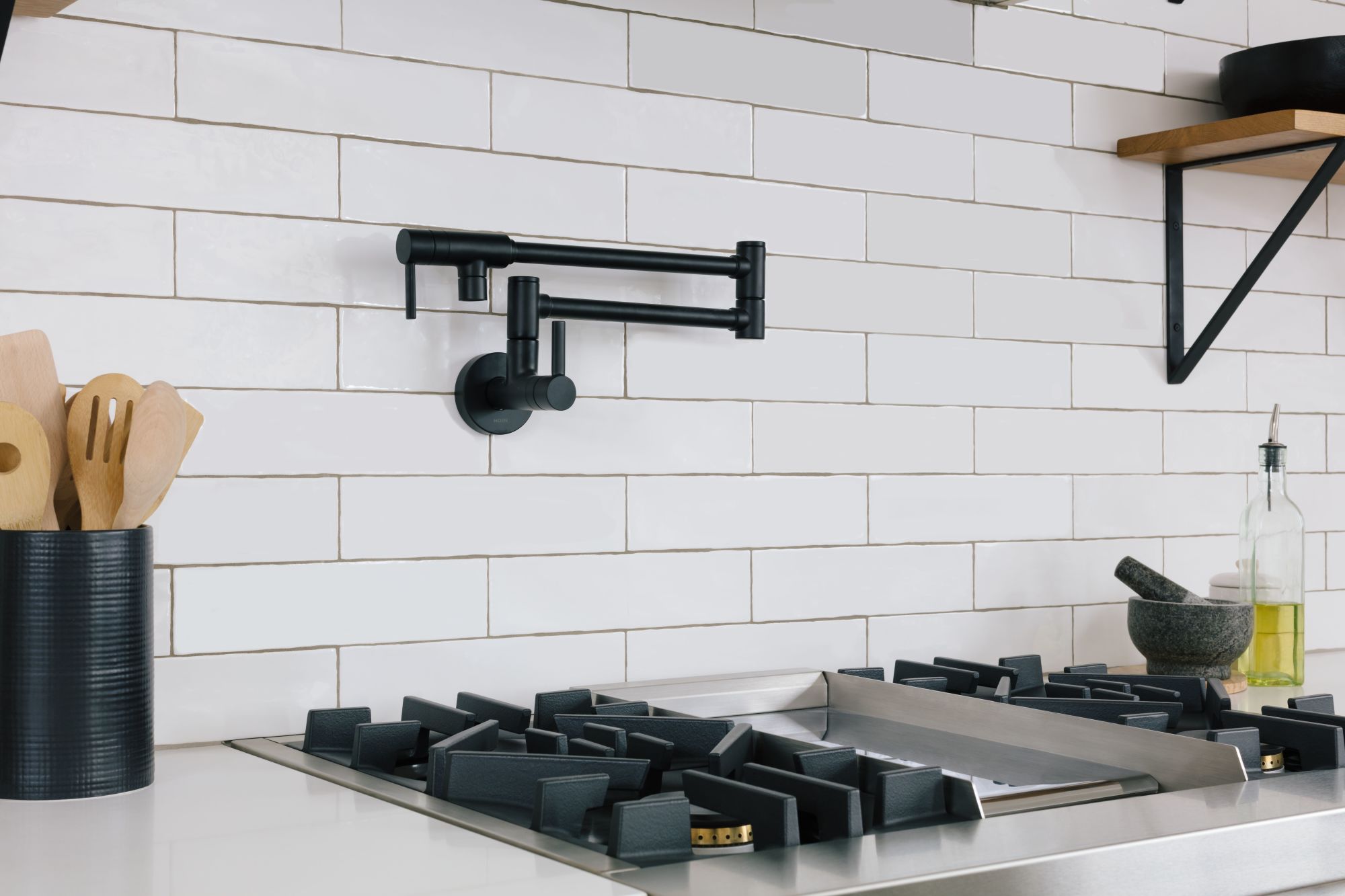 Moen S665 Black 5.5 Gpm Wall Mounted Double Handle Pot Filler eBay