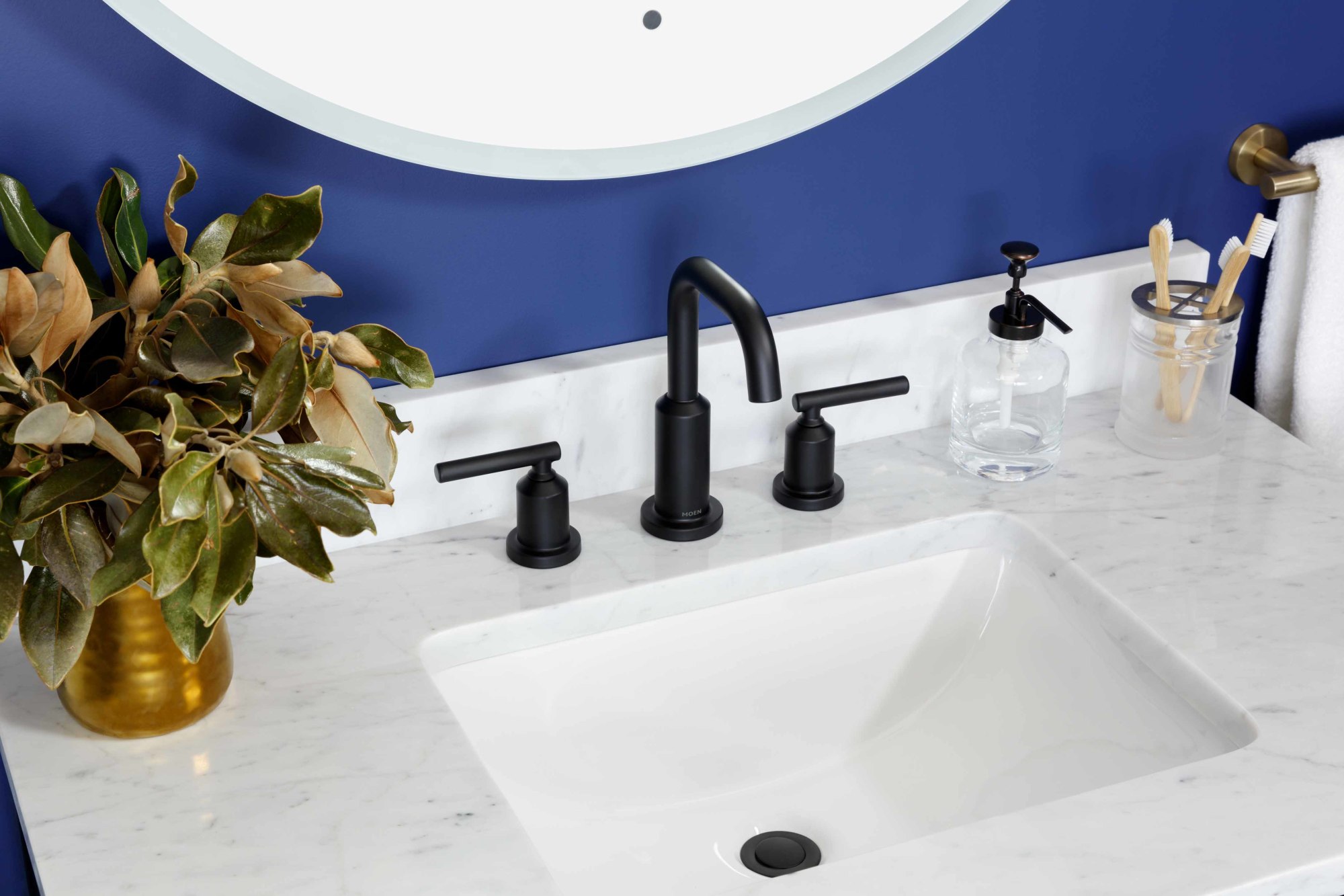 Moen T6142 Gibson Widespread Bathroom Sink Faucet Black eBay