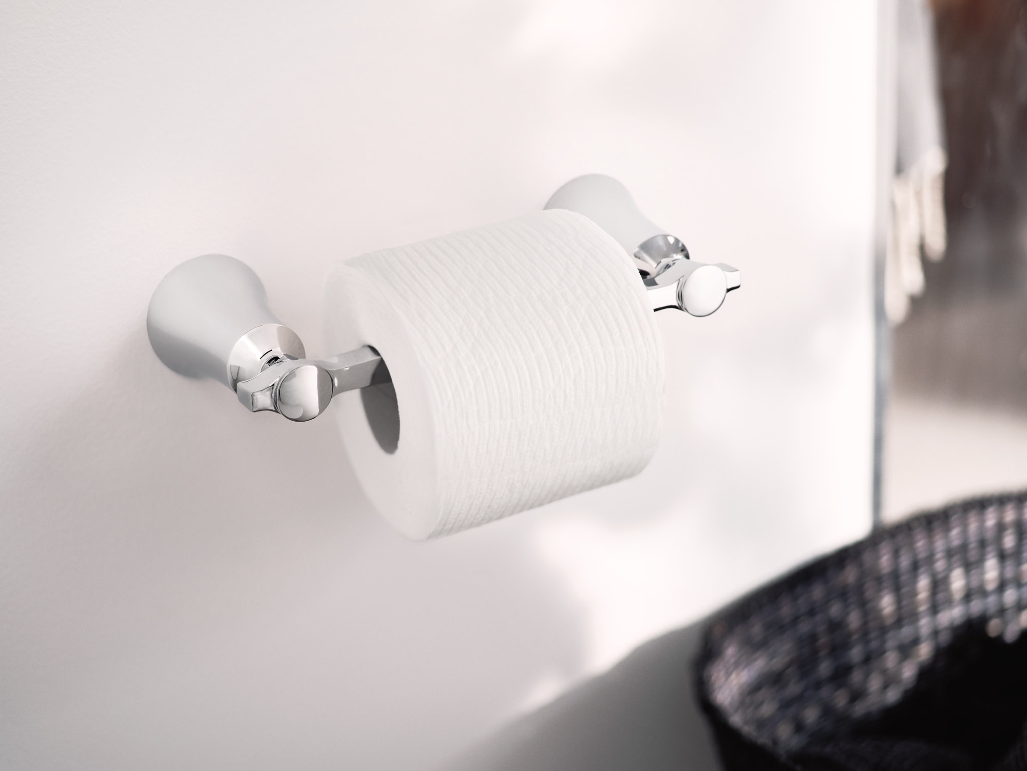 Moen YB0308 Chrome Flara Wall Mounted Pivoting Toilet Paper Holder