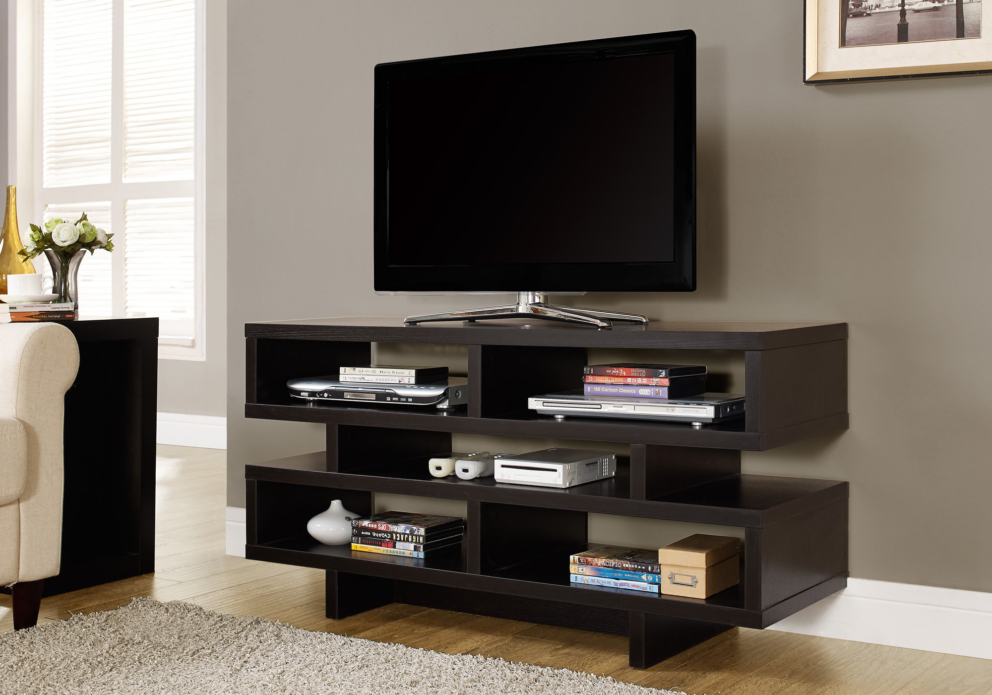 Monarch Specialties I 2460 Cappuccino 47"W Modern Open Concept Cubicle