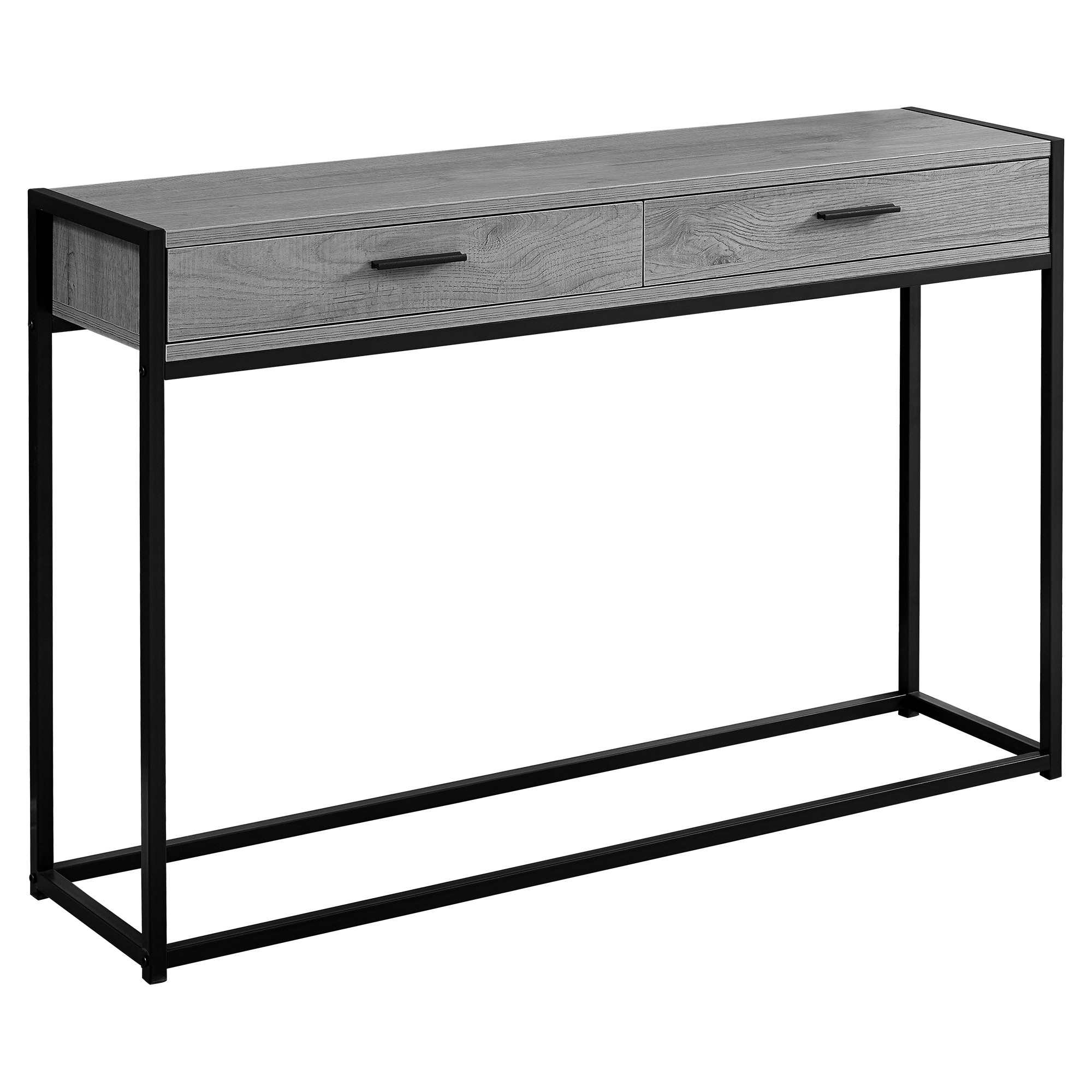 Monarch Specialties I 351 48 L Wood Top Metal Console Table Grey