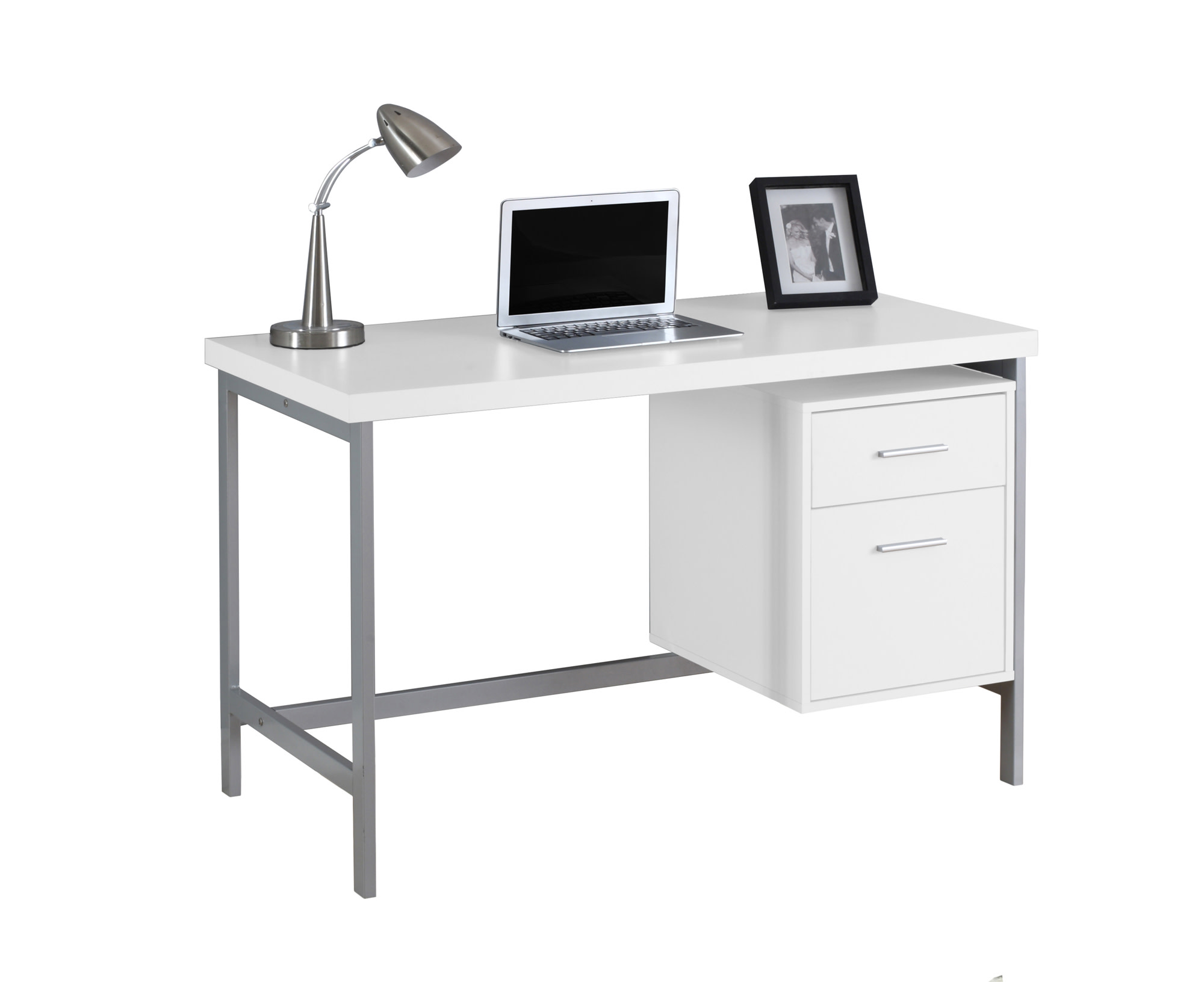 Monarch Specialties I 7149 White 47"W Basics Computer Desk With Storage